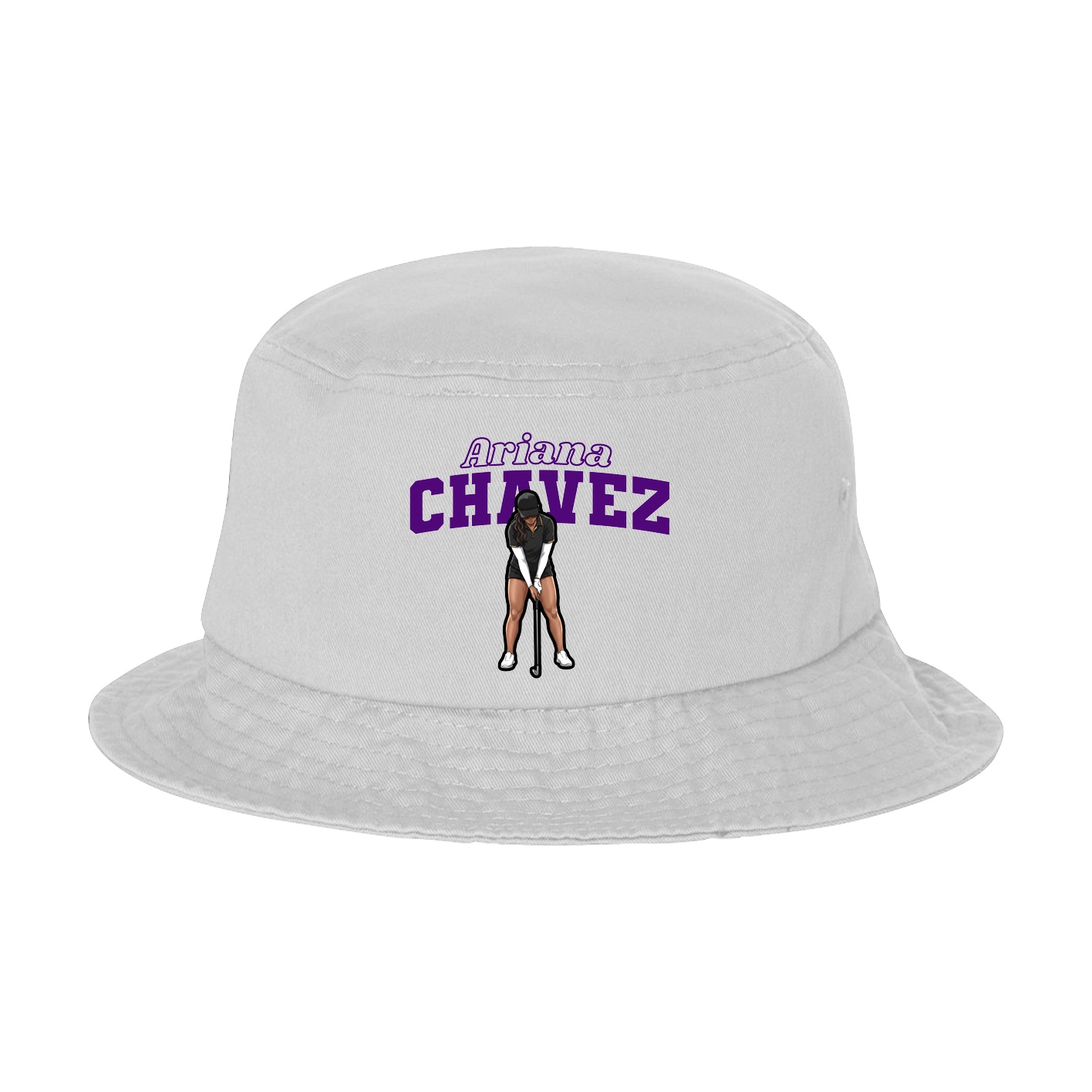 Bucket Cap — Name Arch in White