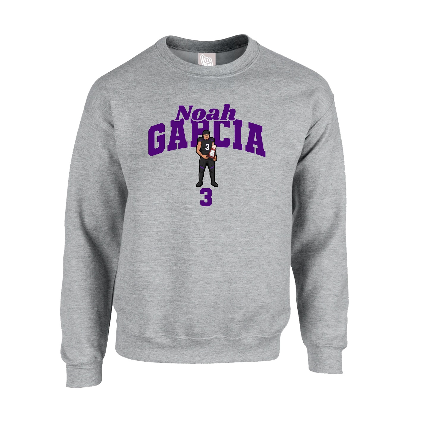 Fleece Crew — Signature Arch in Grey