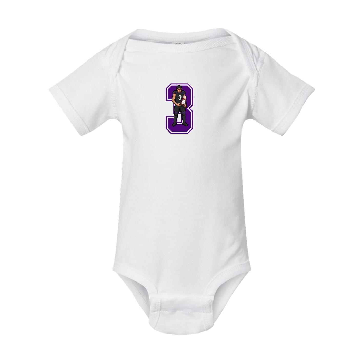 Baby Onesie — Number in White