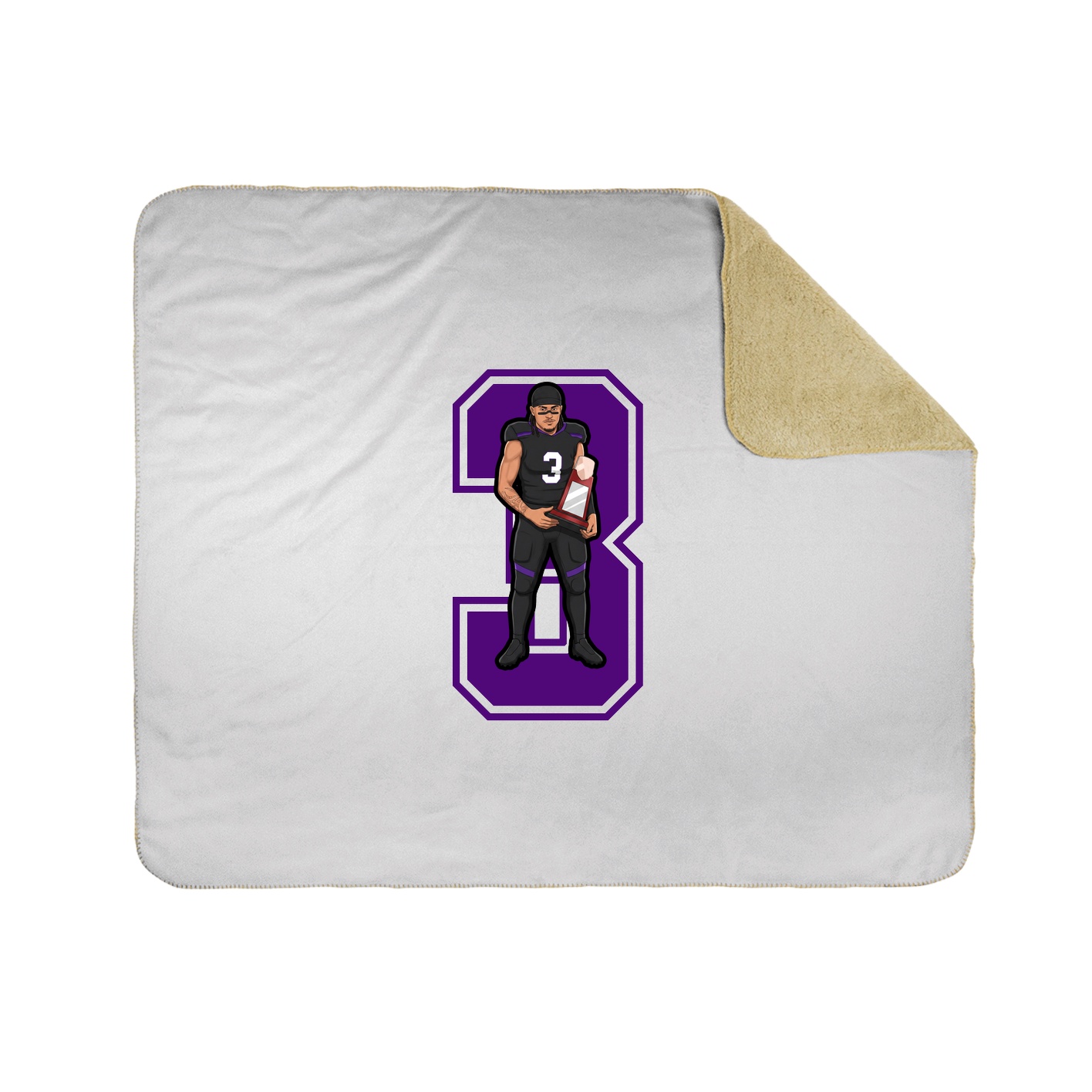 Throw Blanket — Number in White