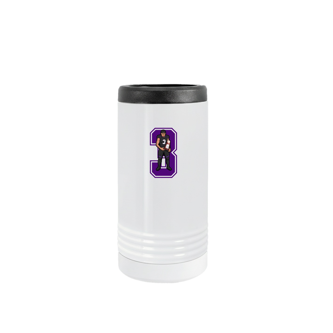 Slim Beverage Holder — Number in White