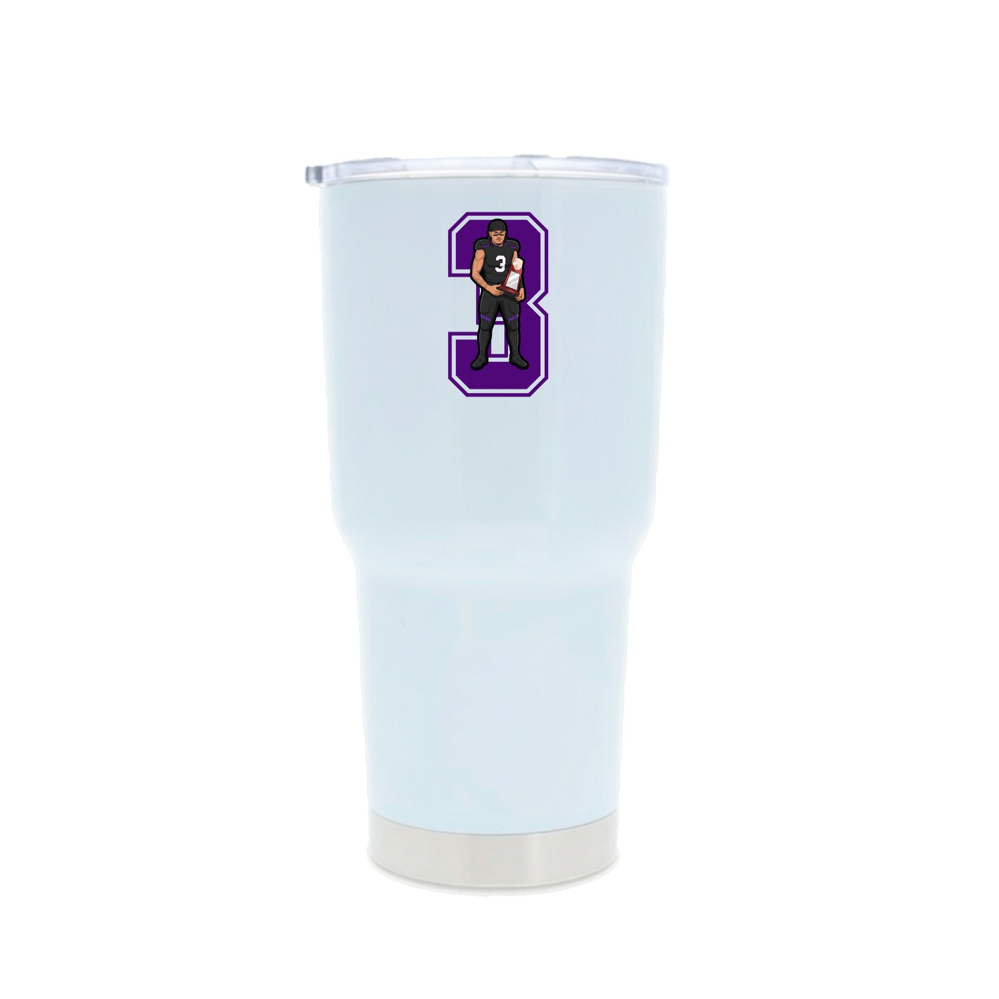 30oz Stainless Steel Tumbler — Number in White