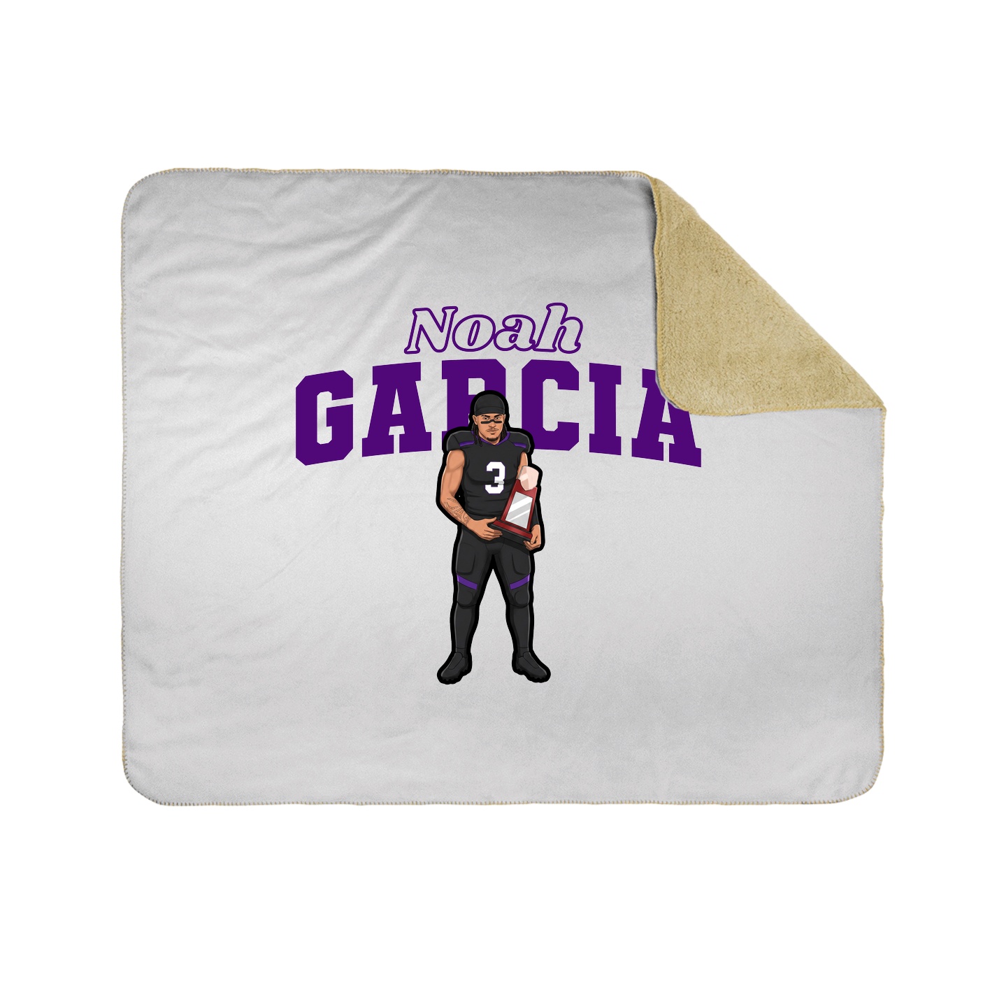 Throw Blanket — Name Arch in White