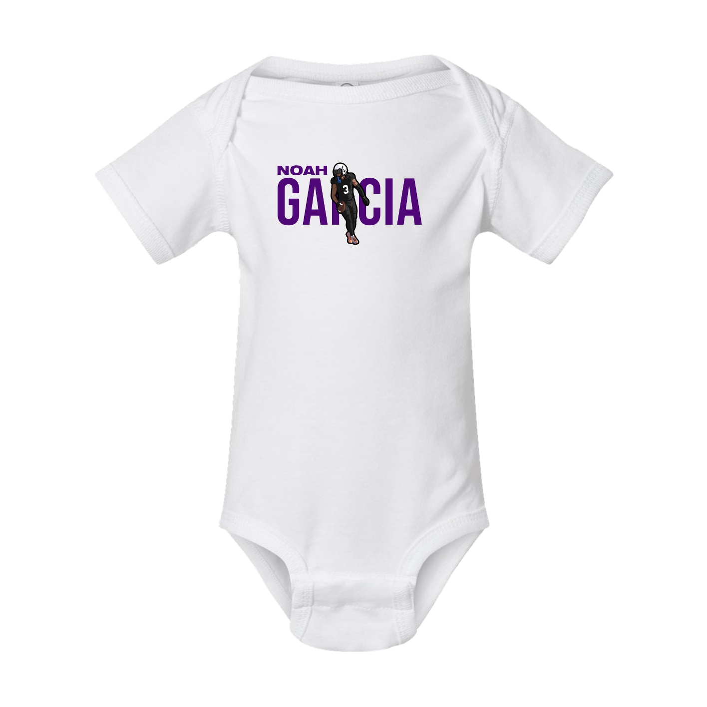 Baby Onesie — Player Name in White