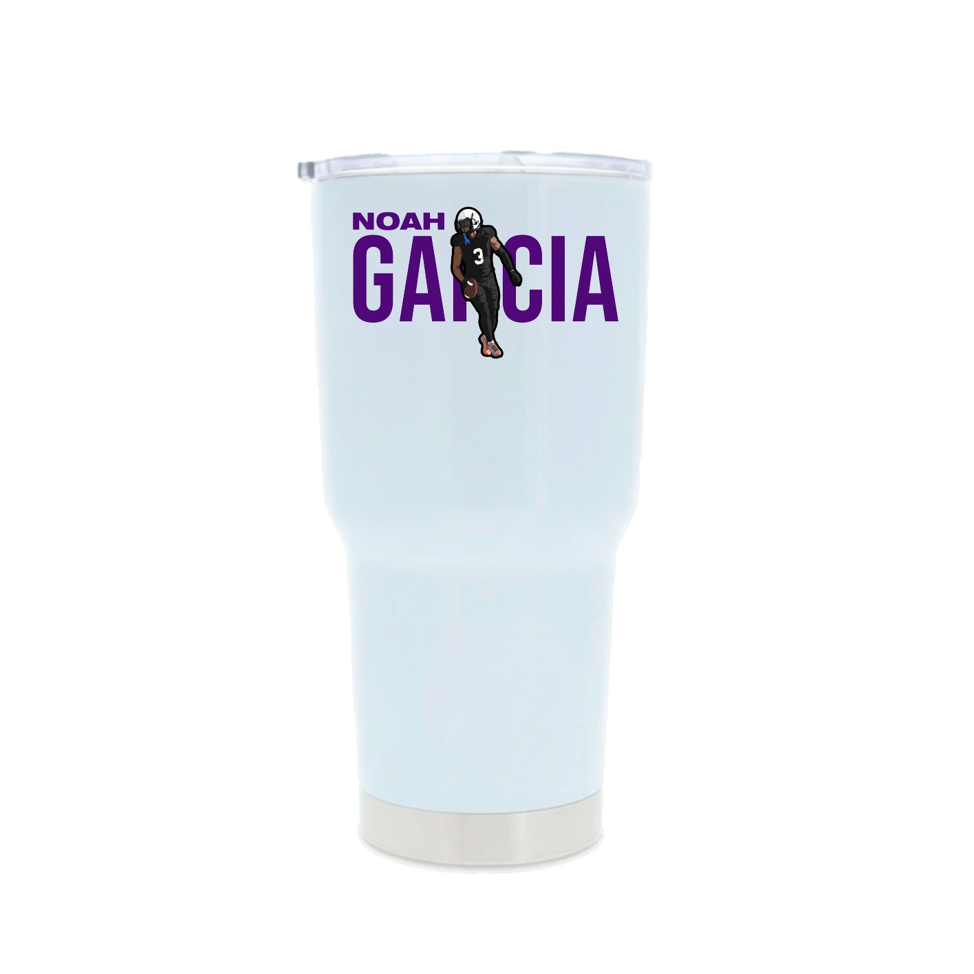 30oz Stainless Steel Tumbler — Player Name in White