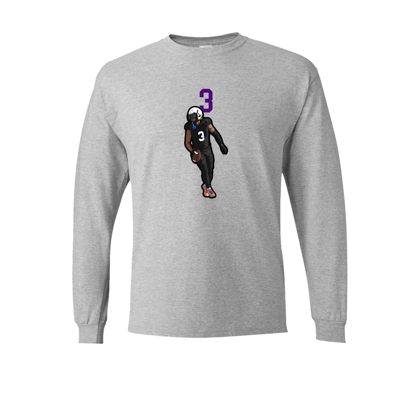 Long Sleeve Tee — Number Top in Grey