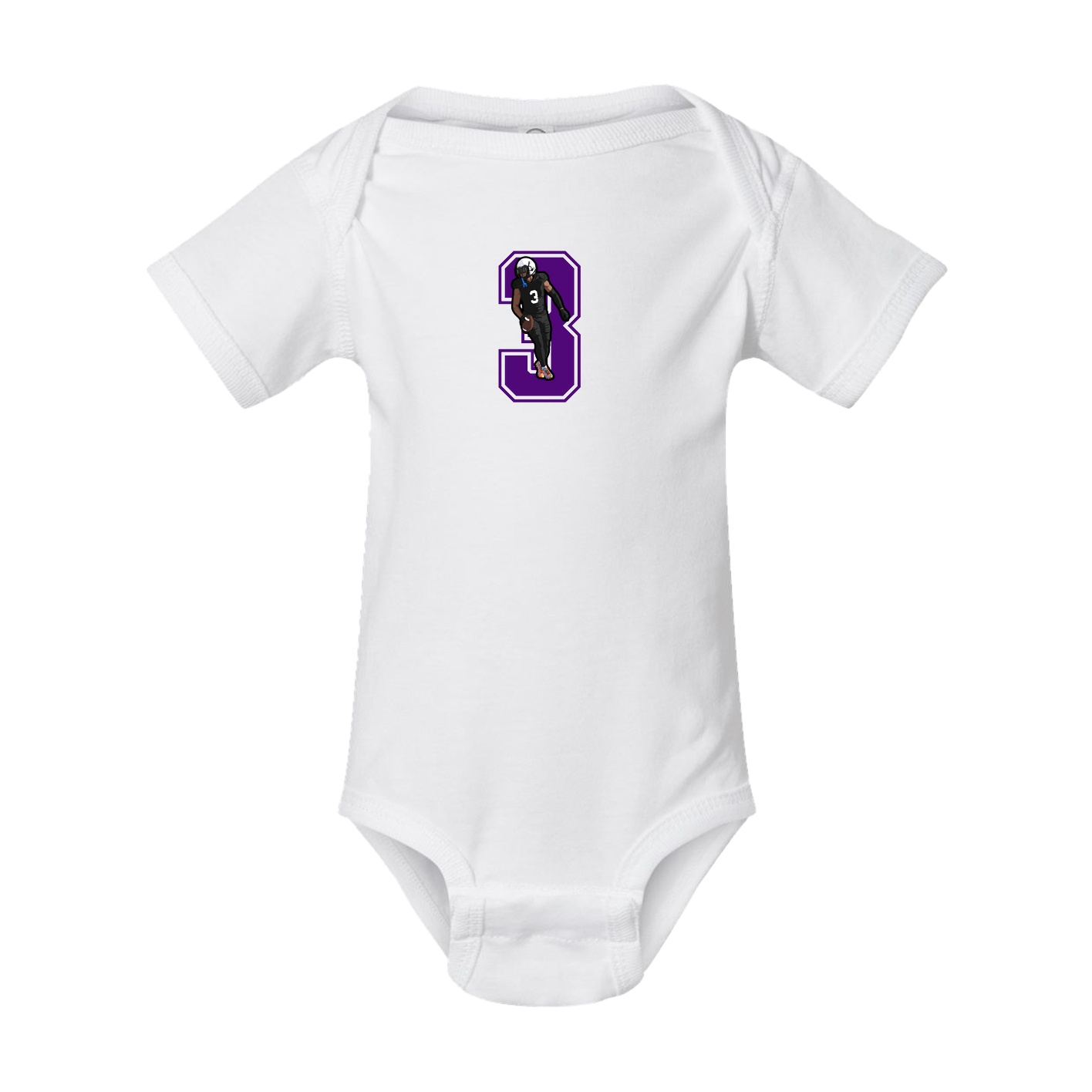 Baby Onesie — Number in White
