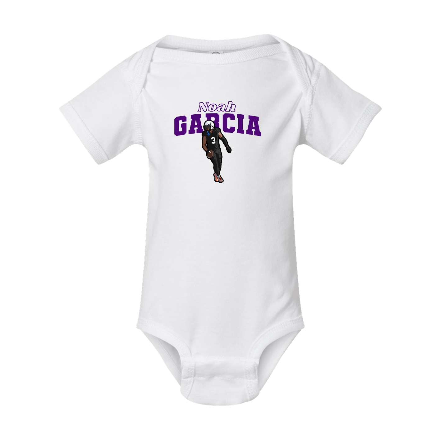 Baby Onesie — Name Arch in White