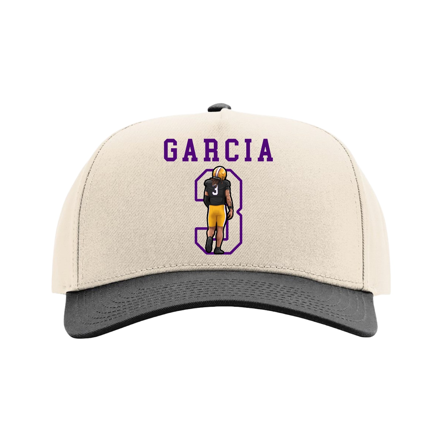 Full Fabric Five-Panel Champ Cap — Shirsey in Cream/Black