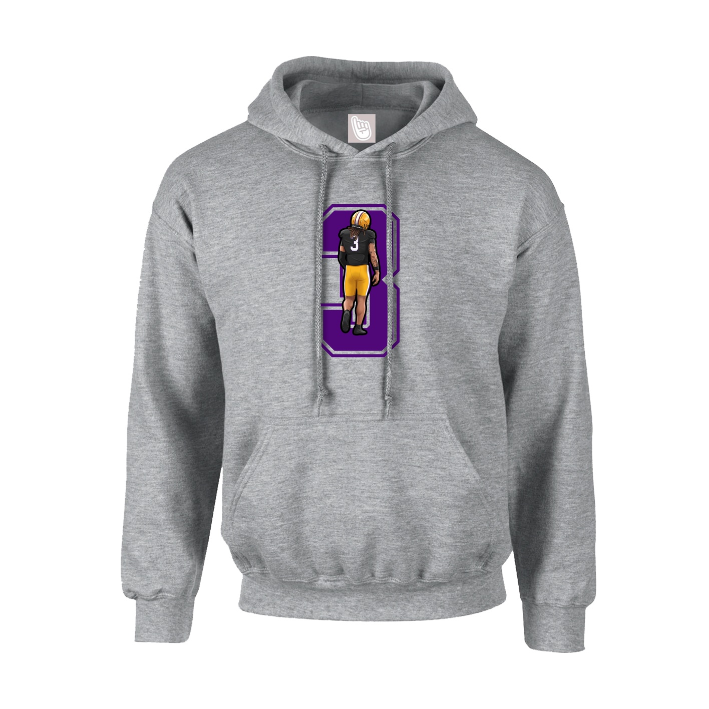 Youth Hoodie — Number in Grey