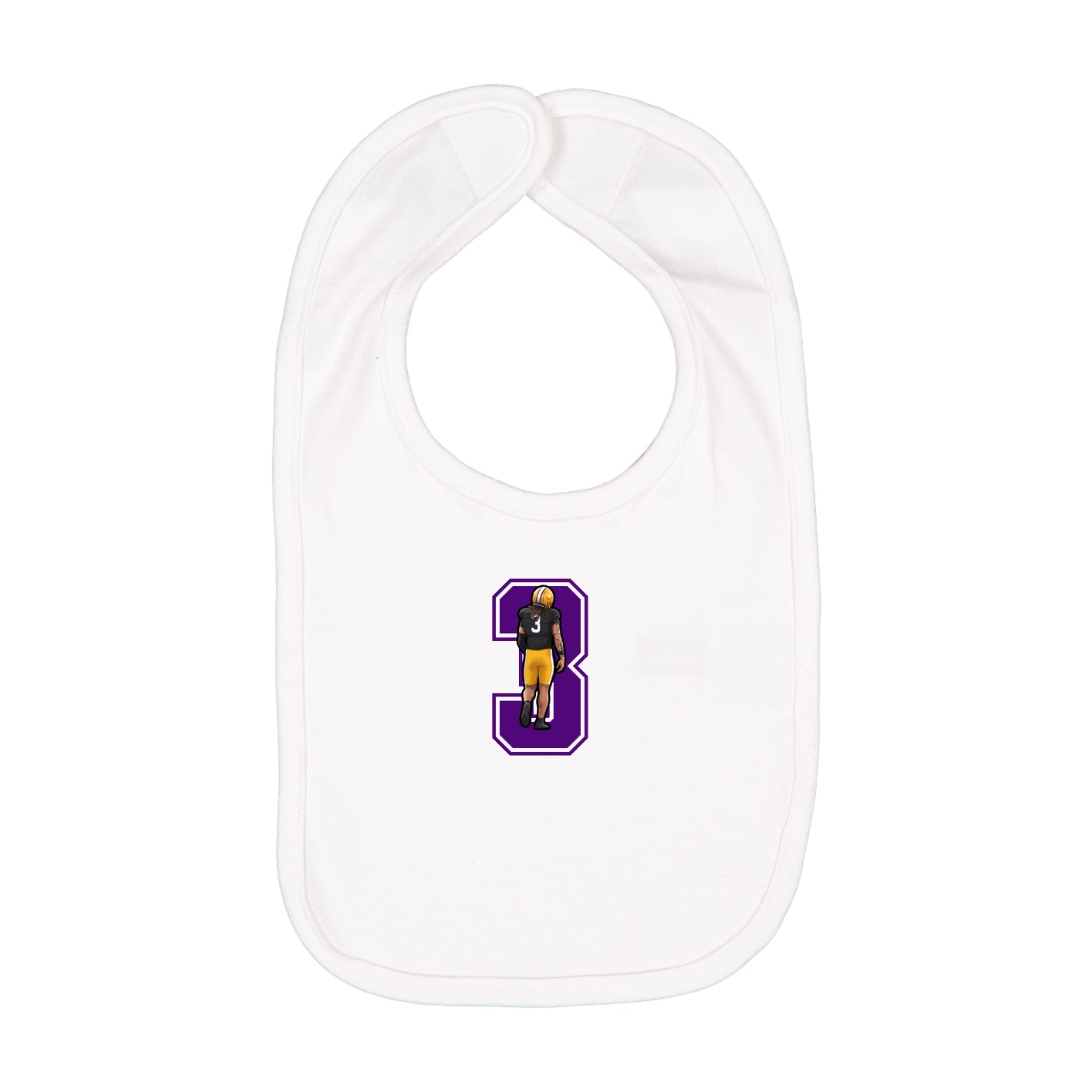 Infant Bib — Number in White