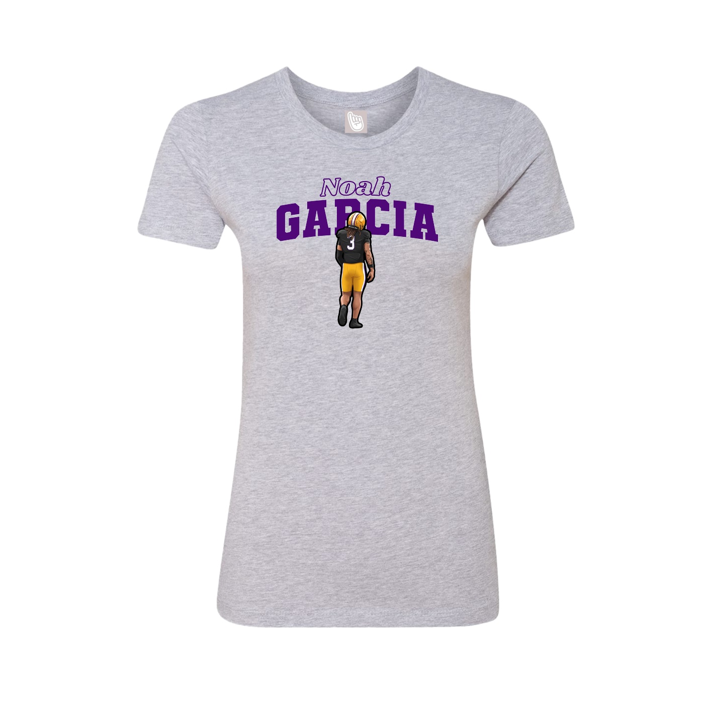 Womens Tee — Name Arch in Grey