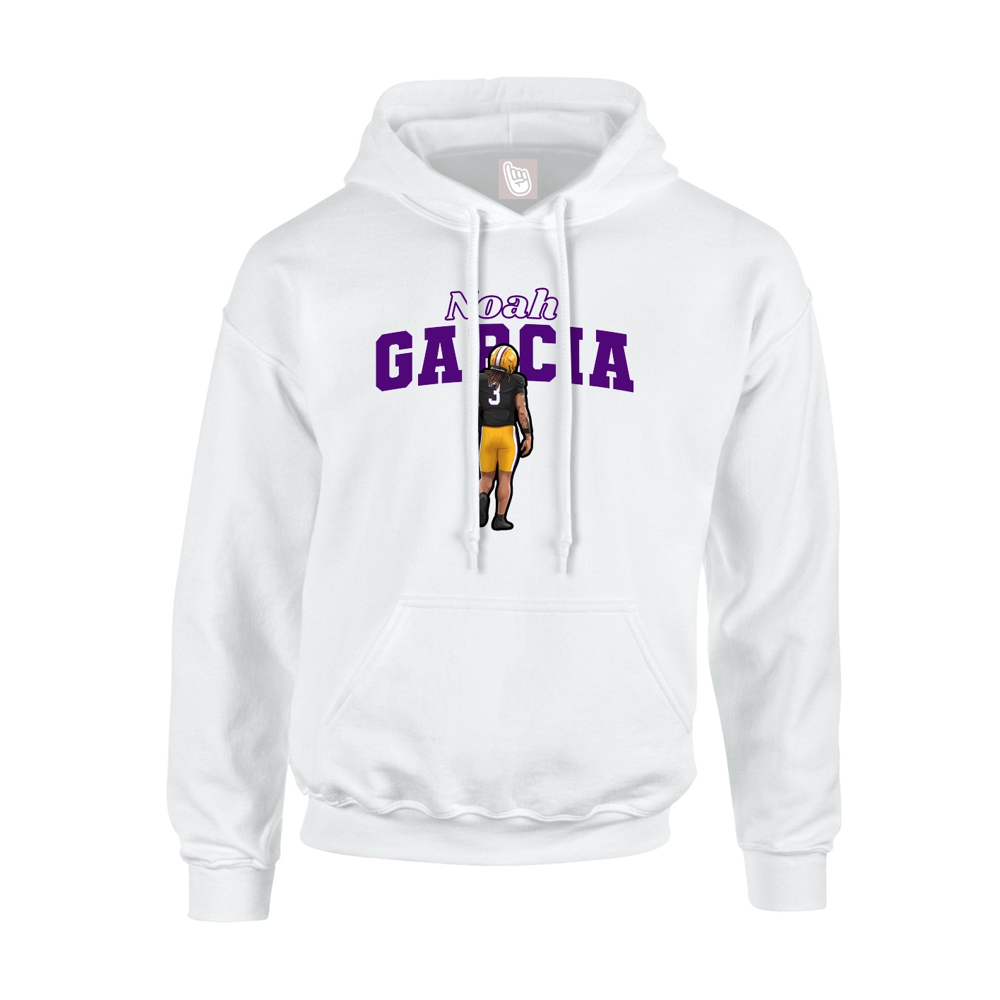 Hoodie — Name Arch in White