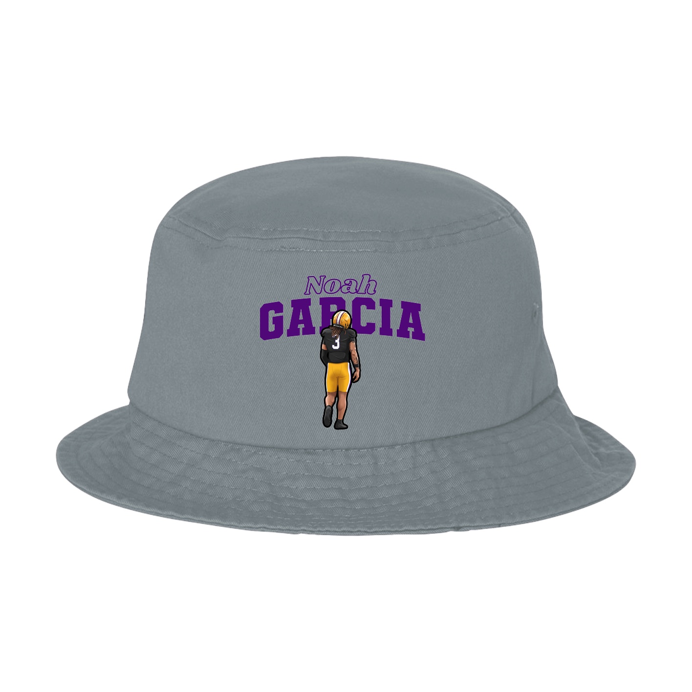 Bucket Cap — Name Arch in Grey