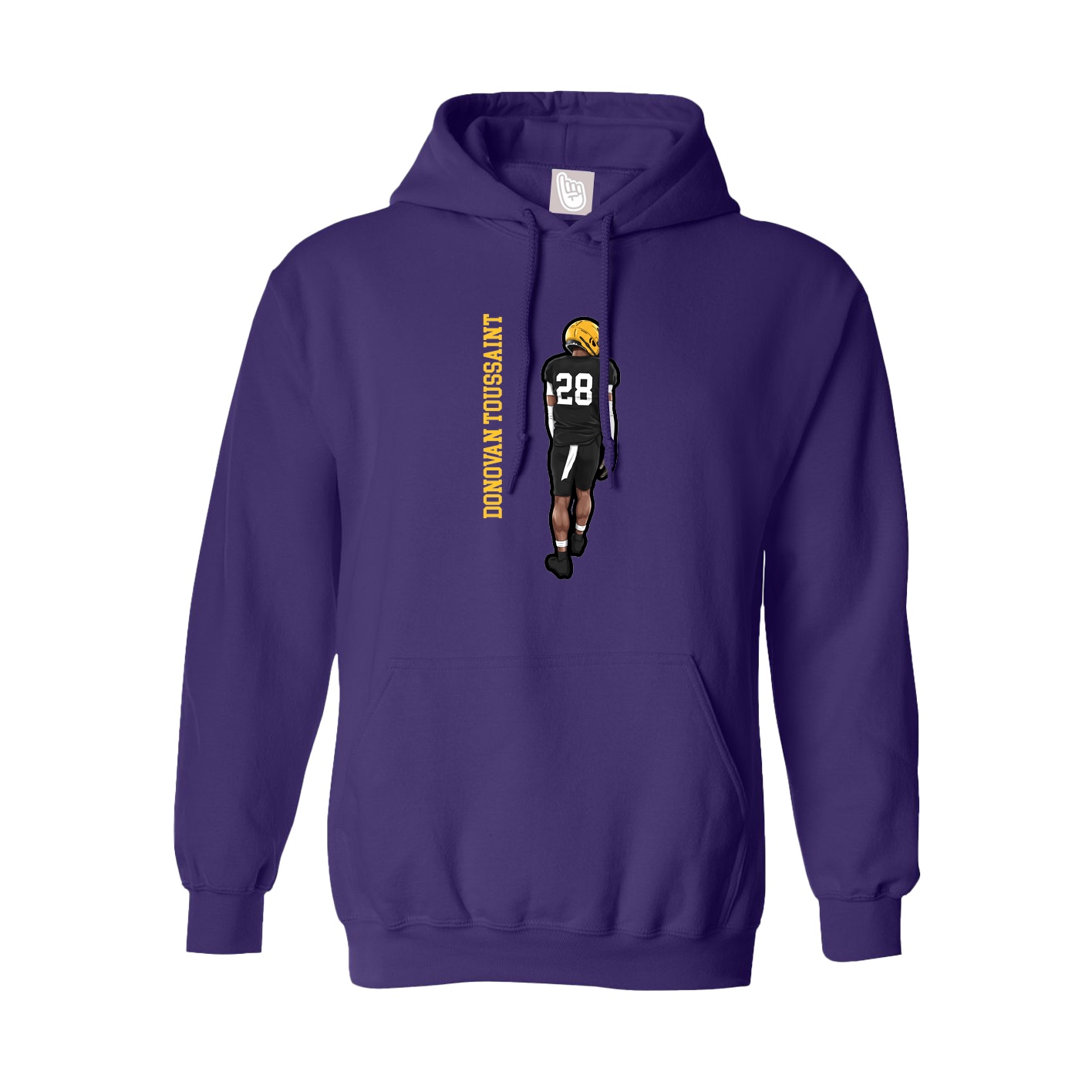 Youth Hoodie — Name Vertical in Purple
