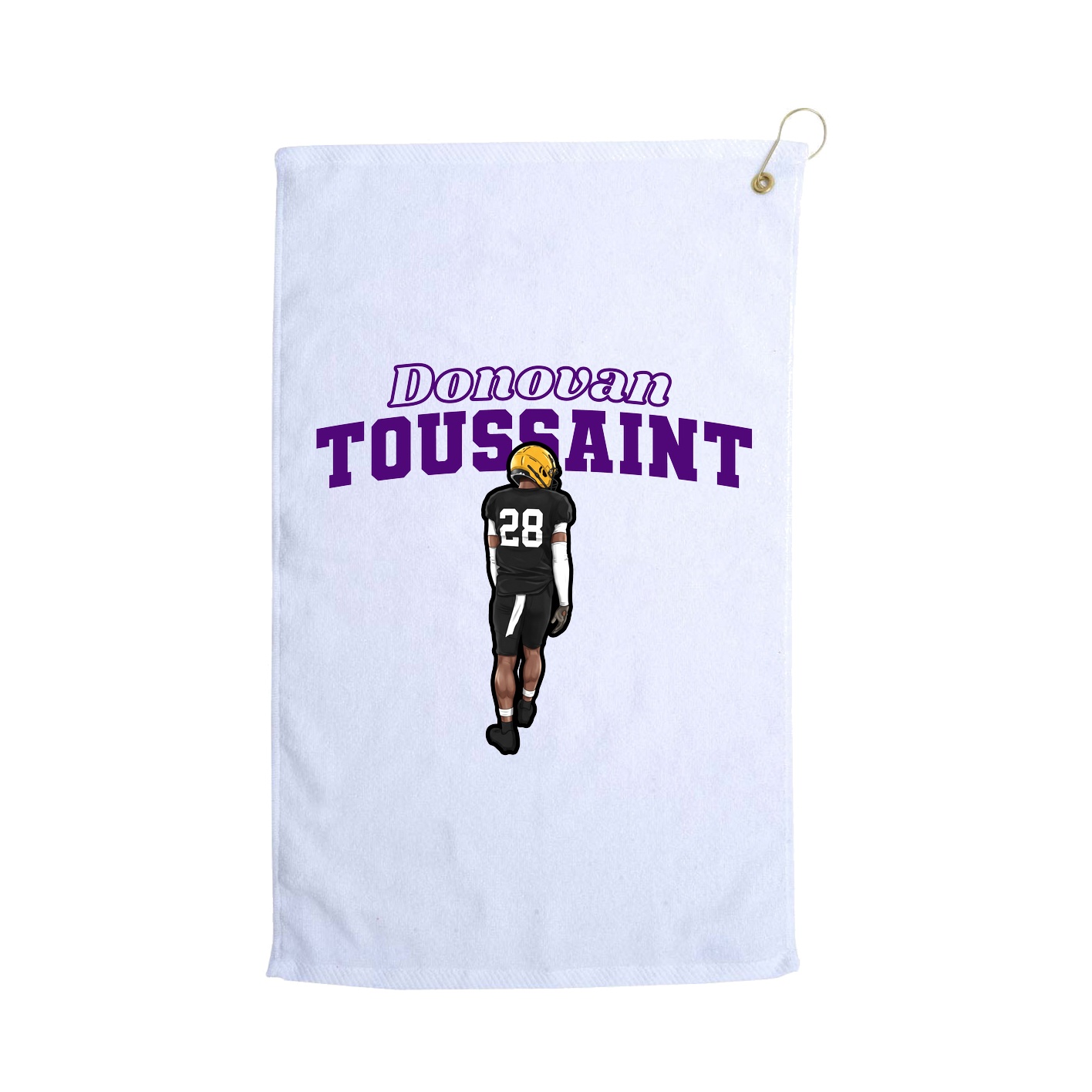 Golf Towel — Name Arch in White