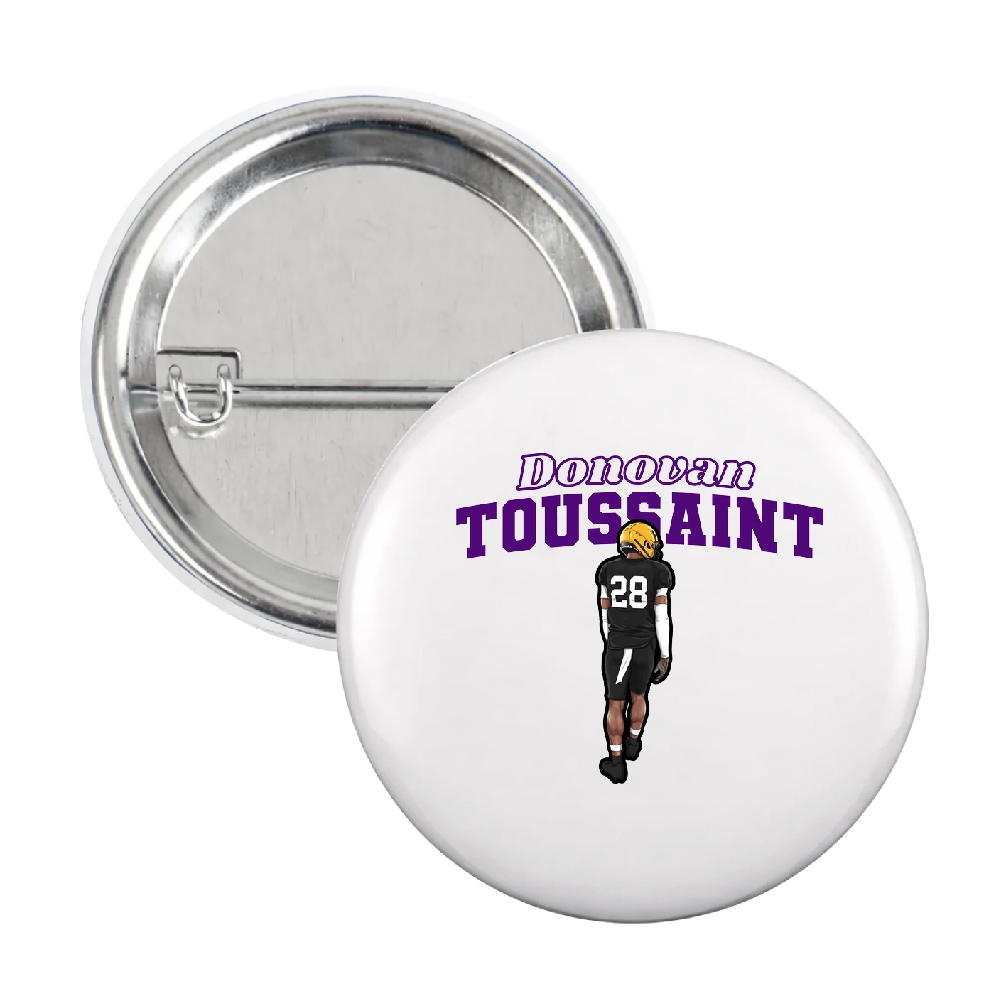 Game Day Button — Name Arch in White