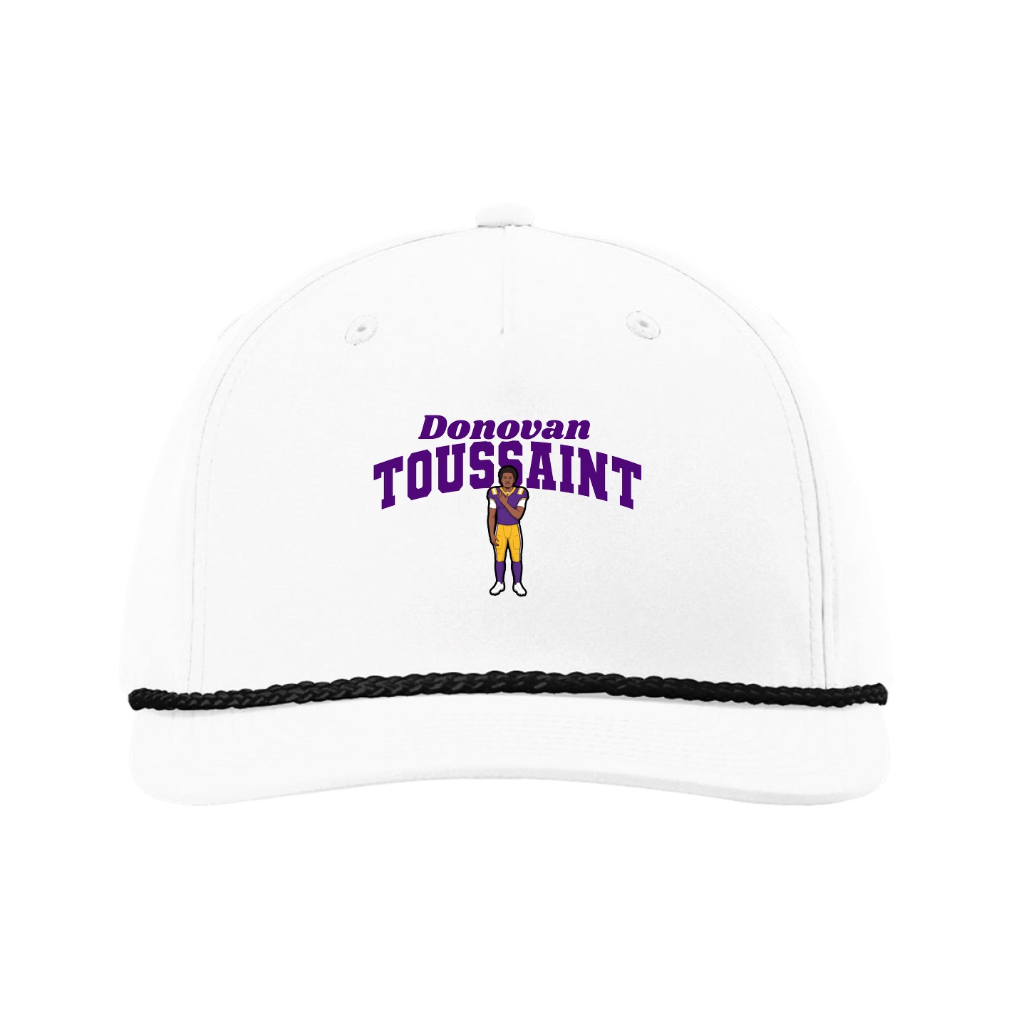 Five-Panel Classic Rope Cap — Signature Arch in White
