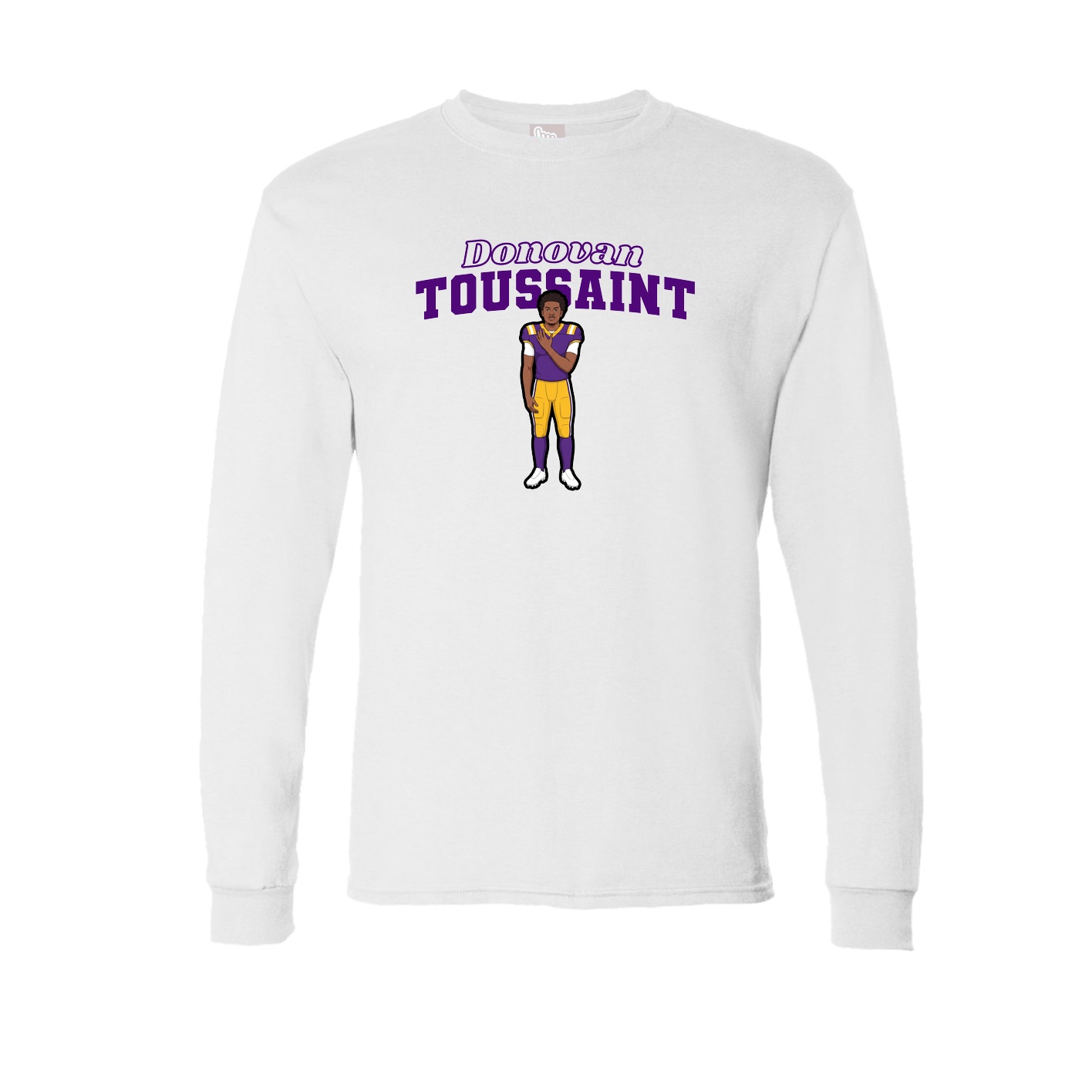 Long Sleeve Tee — Name Arch in White