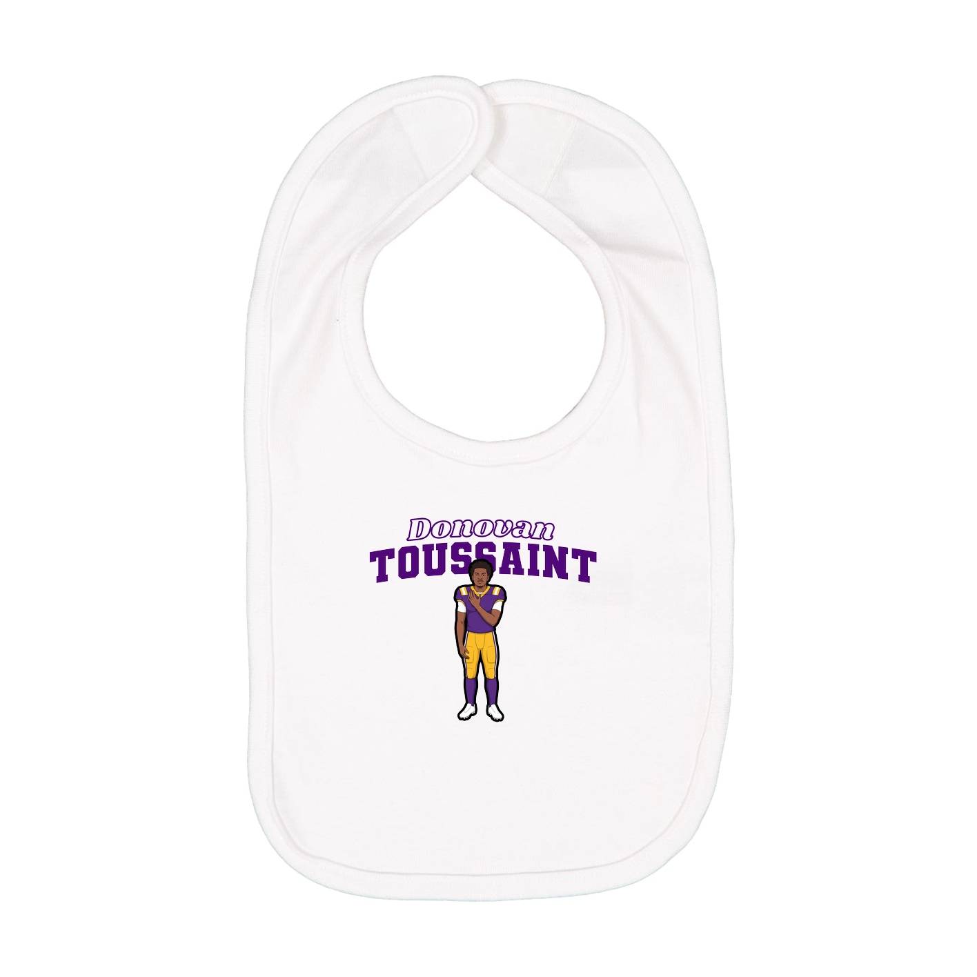 Infant Bib — Name Arch in White