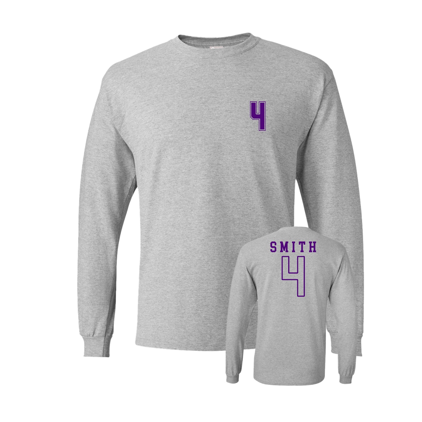 Long Sleeve Tee — Chest Back in Grey