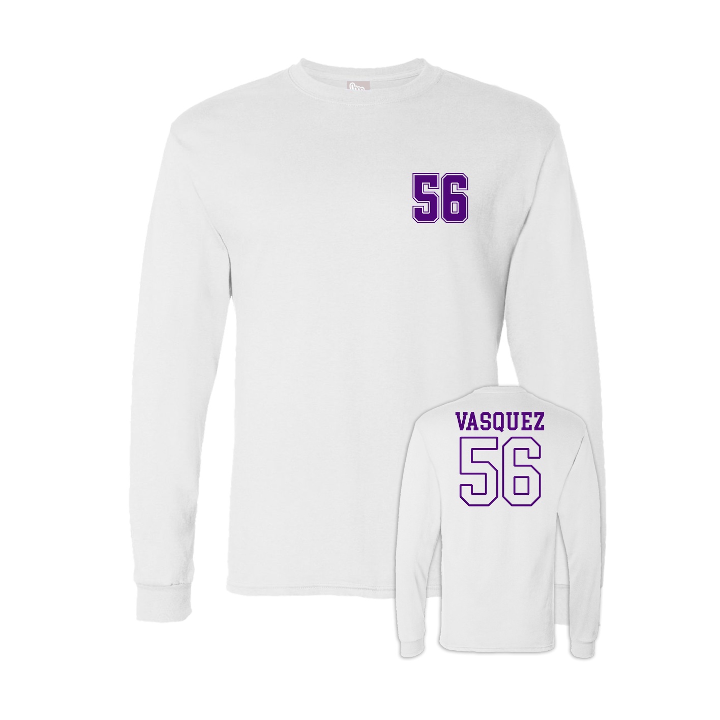 Long Sleeve Tee — Chest Back in White