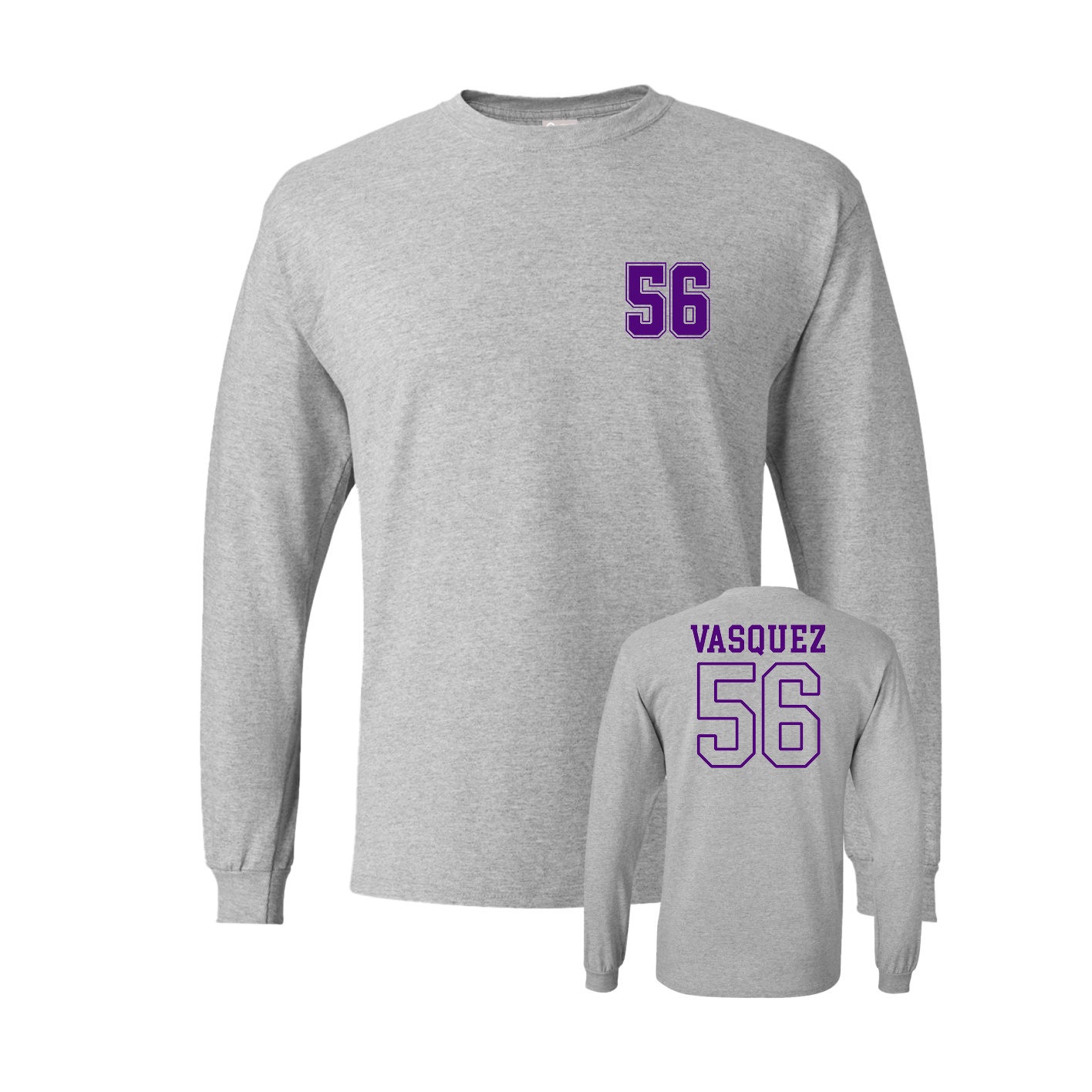 Long Sleeve Tee — Chest Back in Grey