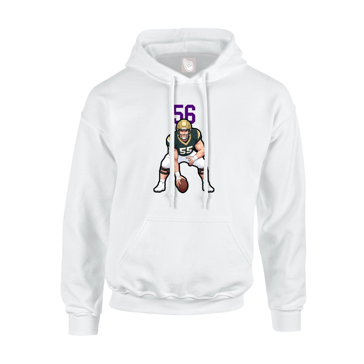 Hoodie — Number Top in White
