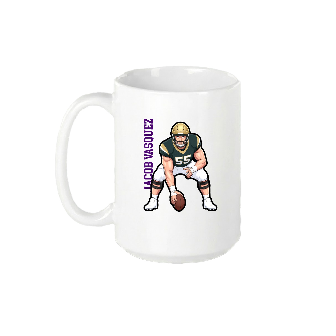 15oz Coffee Mug — Name Vertical in White