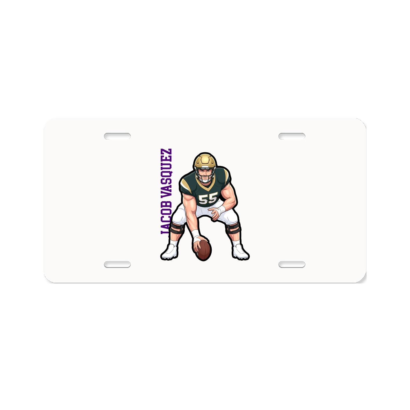 License Plate — Name Vertical in Classic