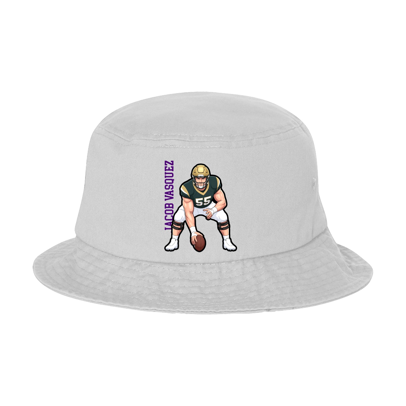 Bucket Cap — Name Vertical in White