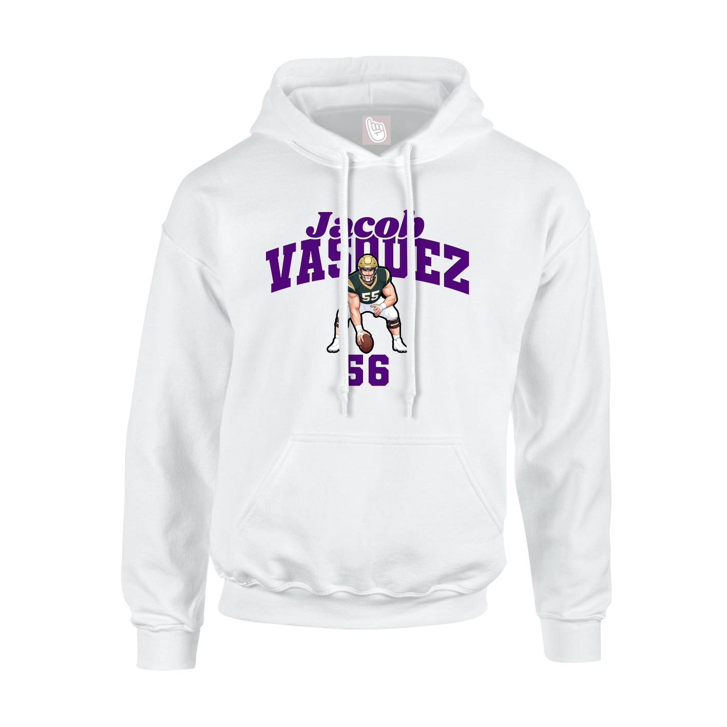 Youth Hoodie — Signature Arch in White