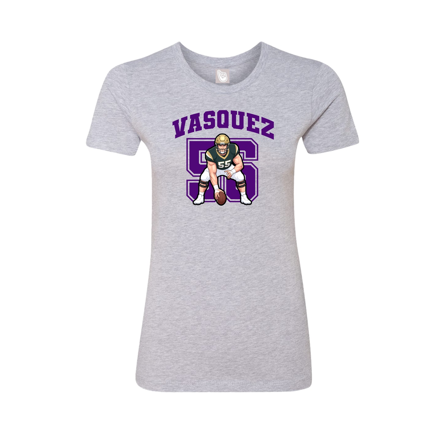 Fitted Women's Tee — Number in Grey
