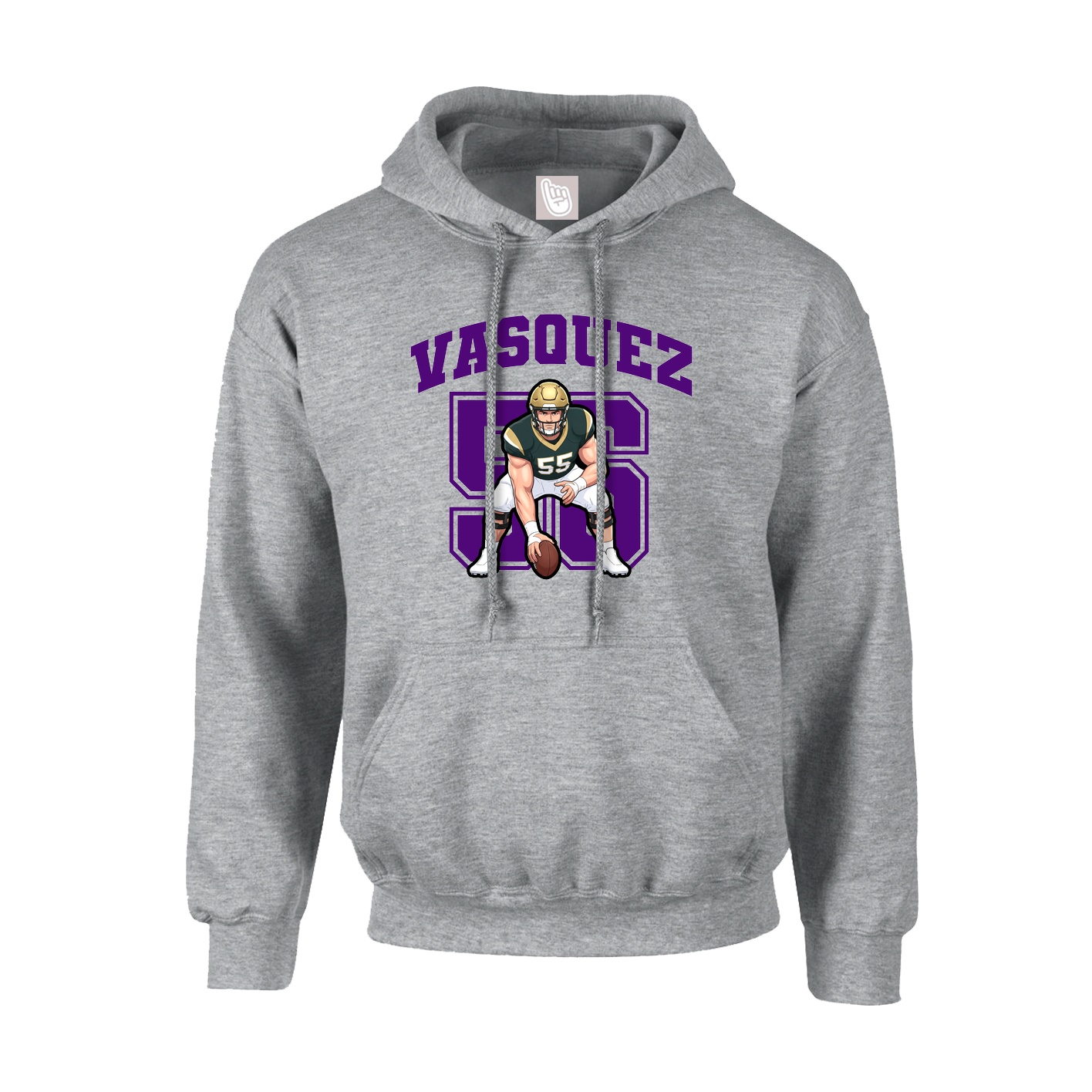 Hoodie — Number in Grey