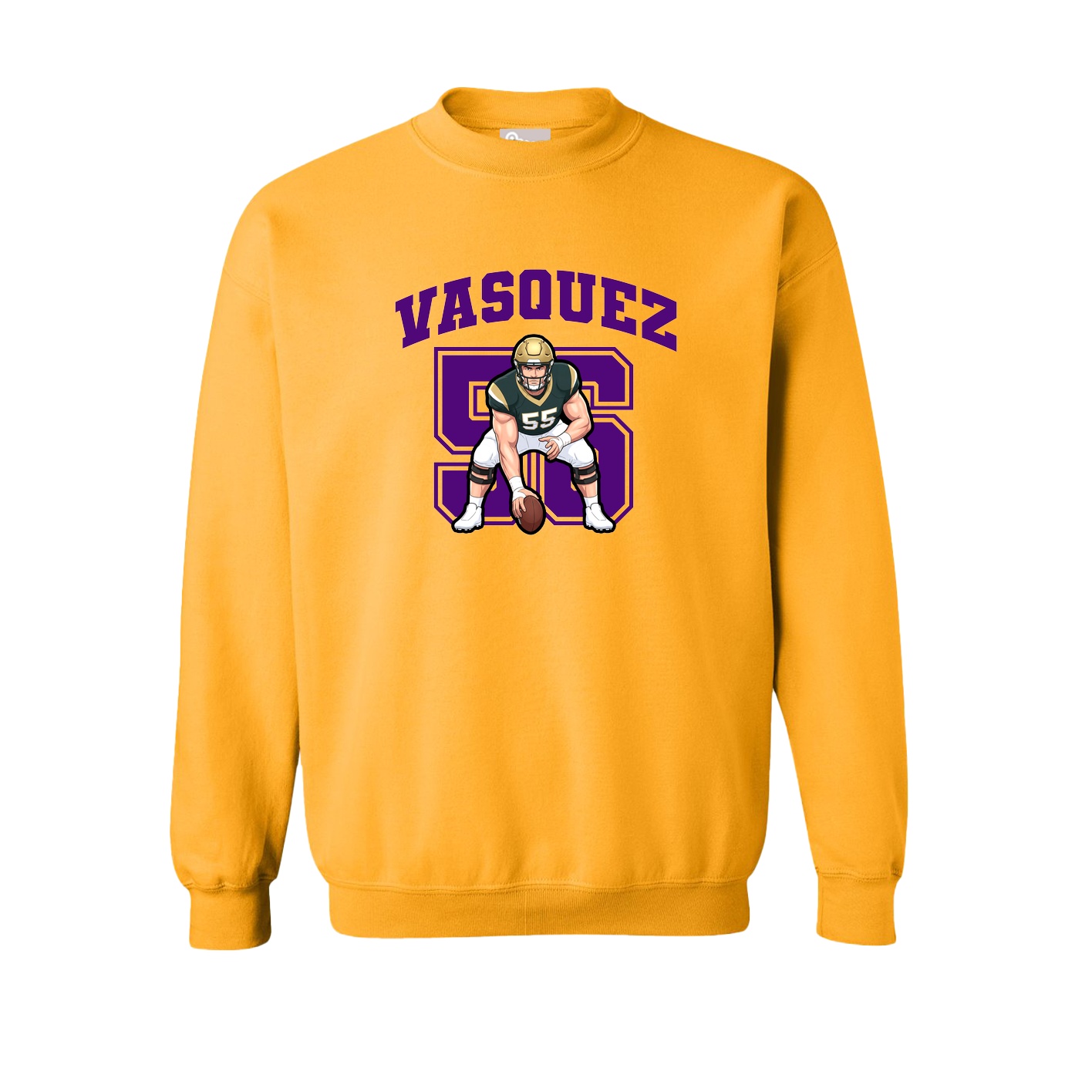 Fleece Crew — Number in Gold