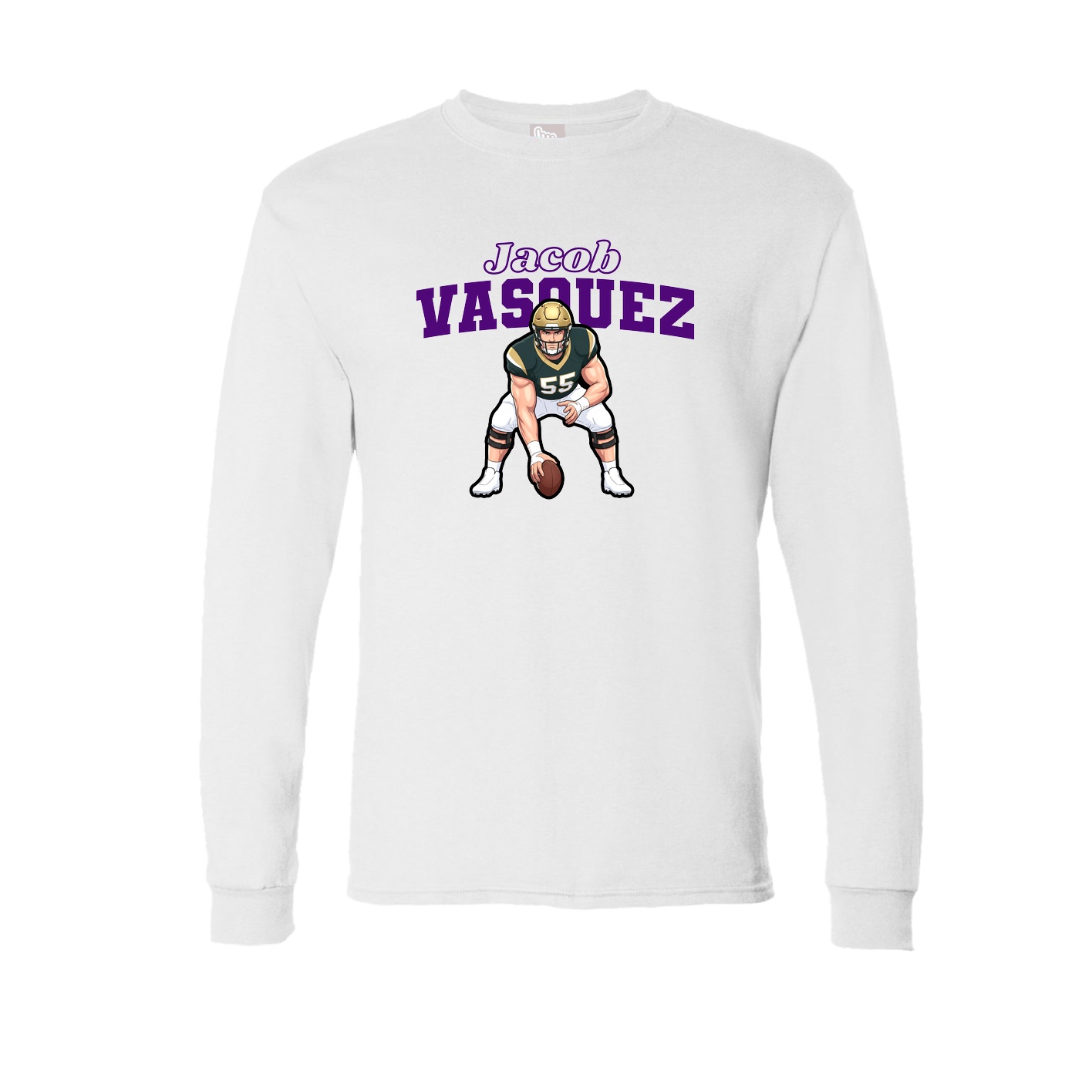 Long Sleeve Tee — Name Arch in White