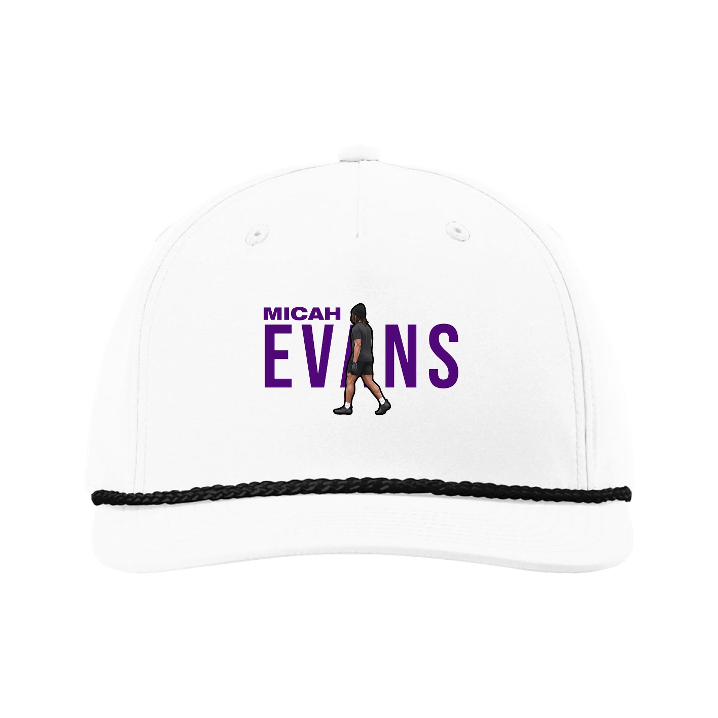 Five-Panel Classic Rope Cap — Player Name in White