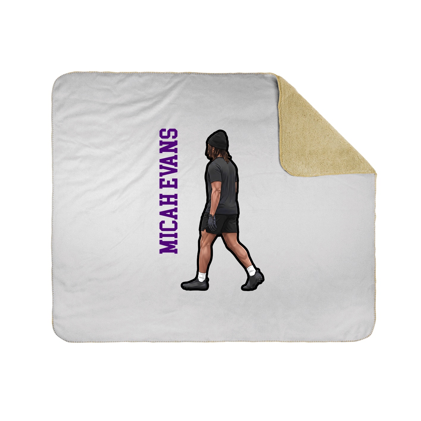 Throw Blanket — Name Vertical in White