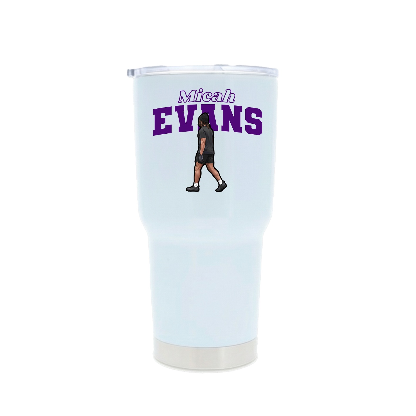 30oz Stainless Steel Tumbler — Name Arch in White