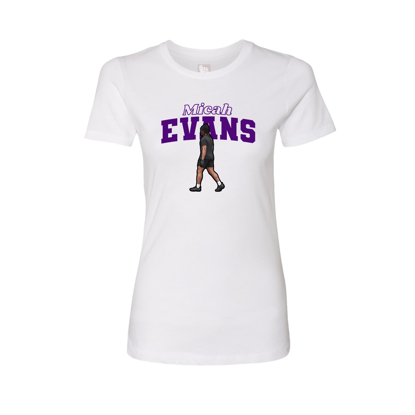 Fitted Women's Tee — Name Arch in White