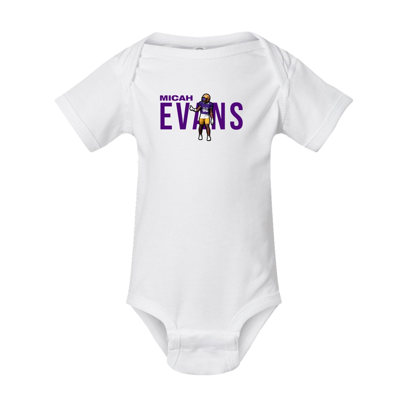 Baby Onesie — Player Name in White