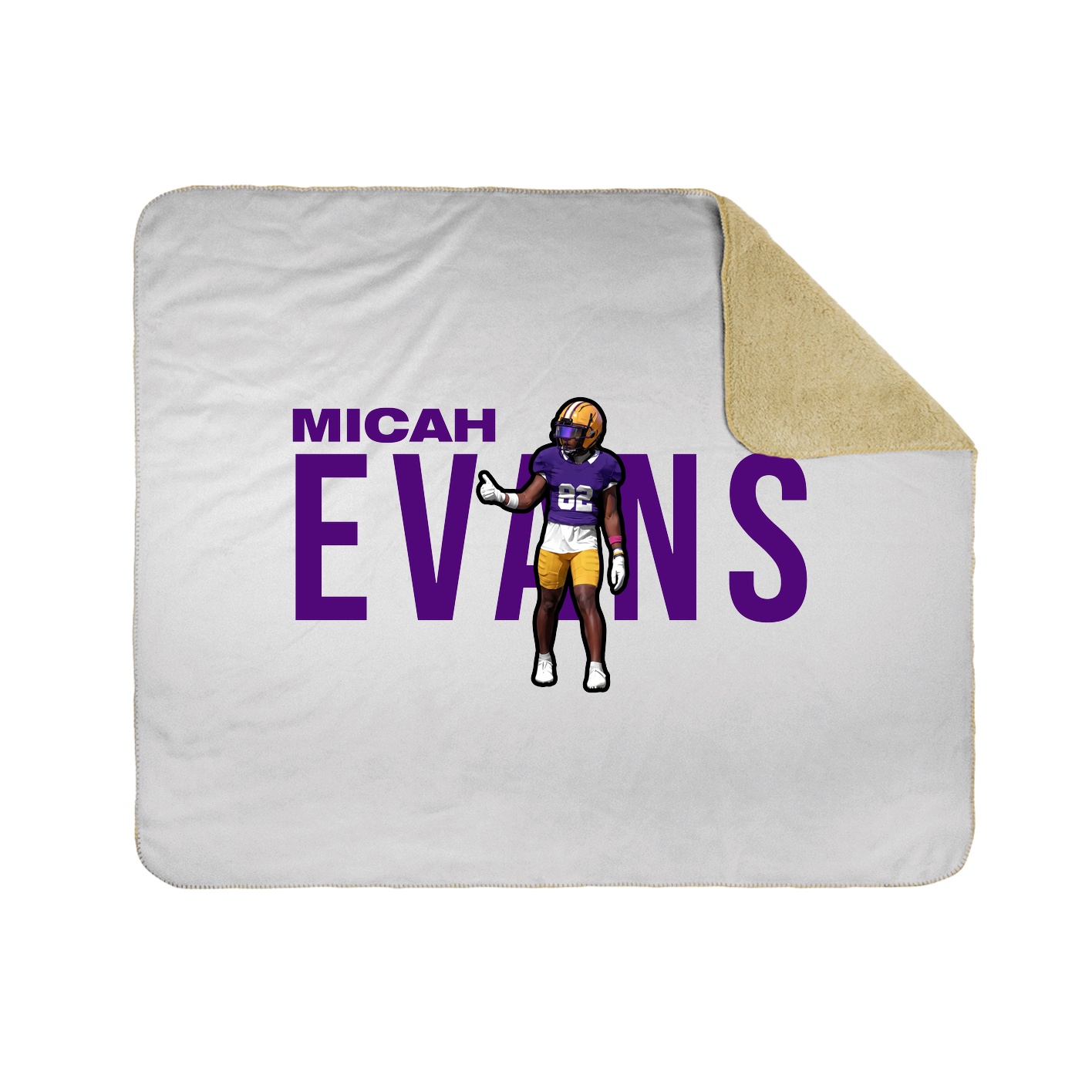 Throw Blanket — Player Name in White