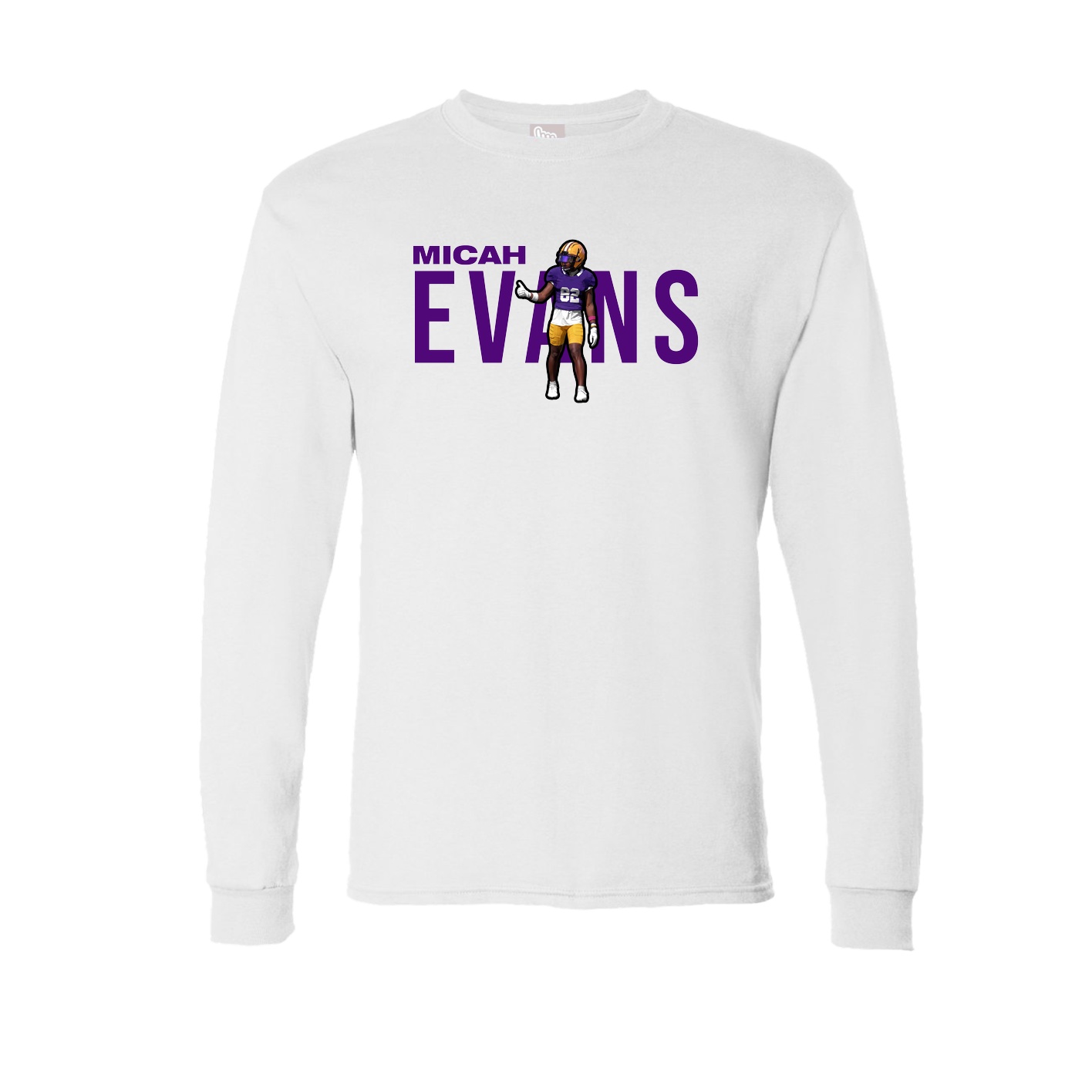 Long Sleeve Tee — Player Name in White