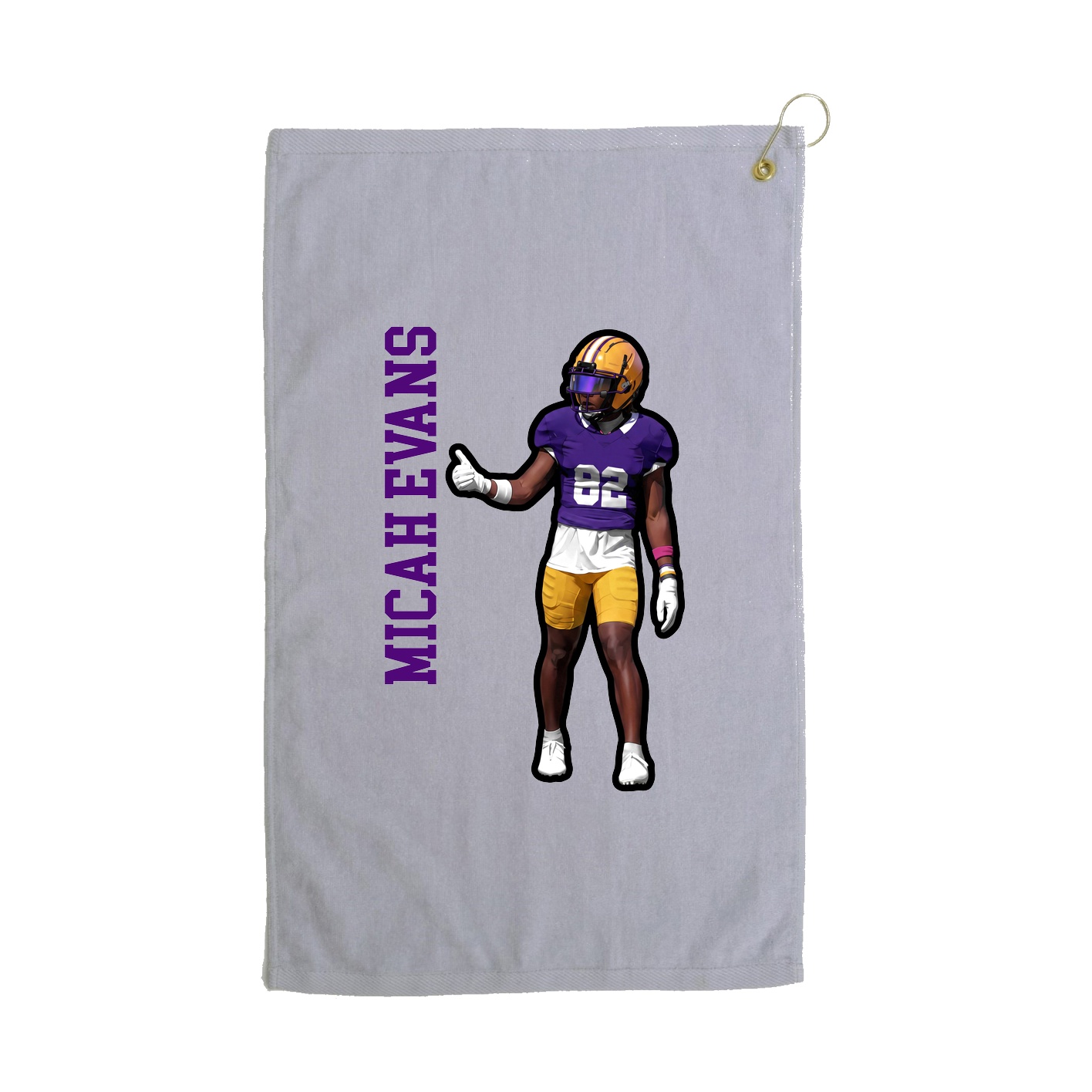 Golf Towel — Name Vertical in Grey