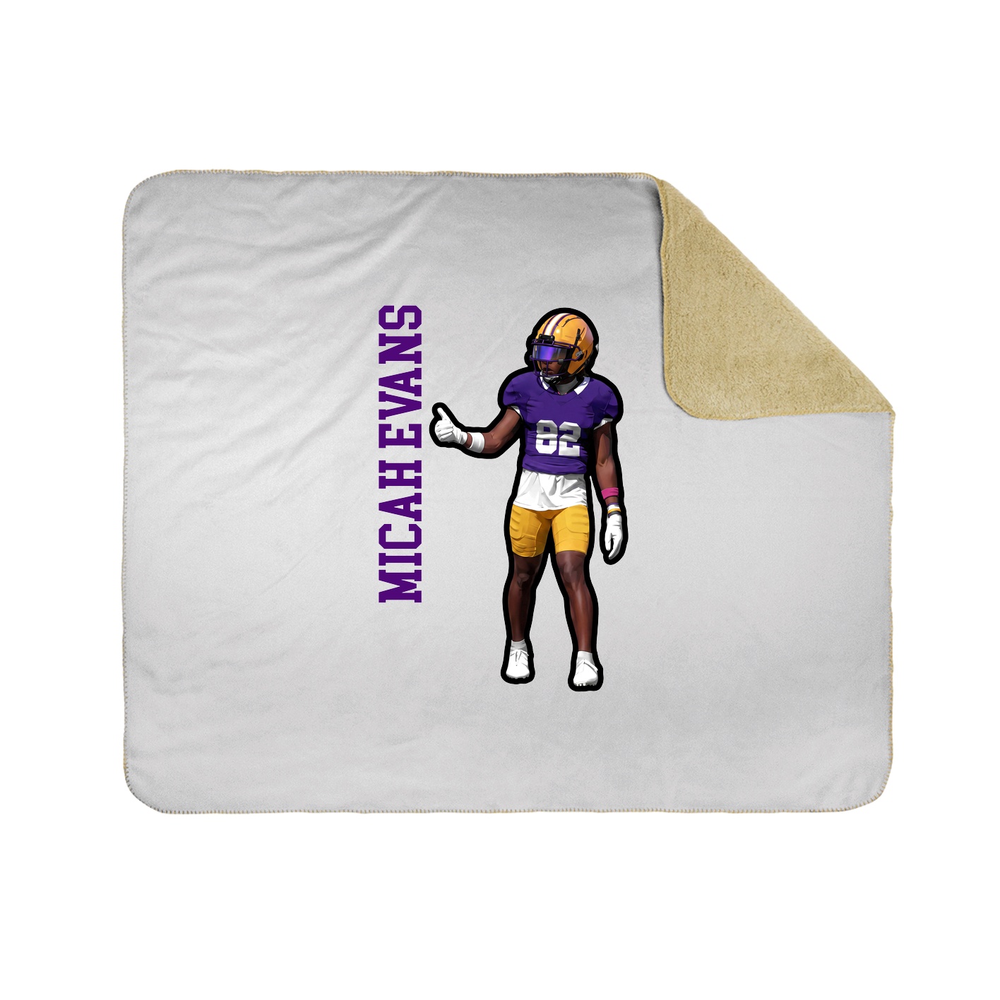 Throw Blanket — Name Vertical in White
