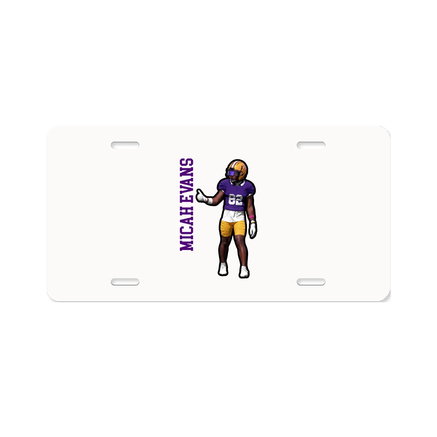 License Plate — Name Vertical in Classic