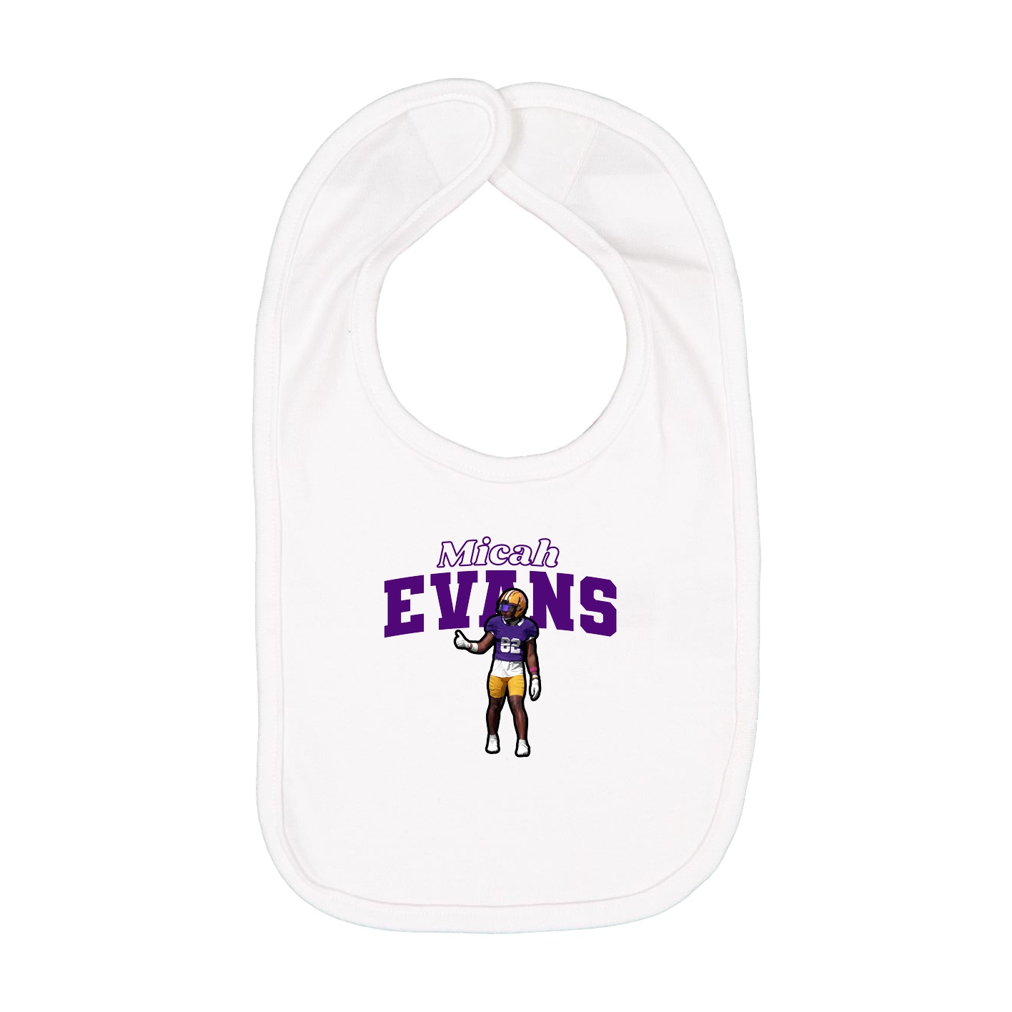 Infant Bib — Name Arch in White