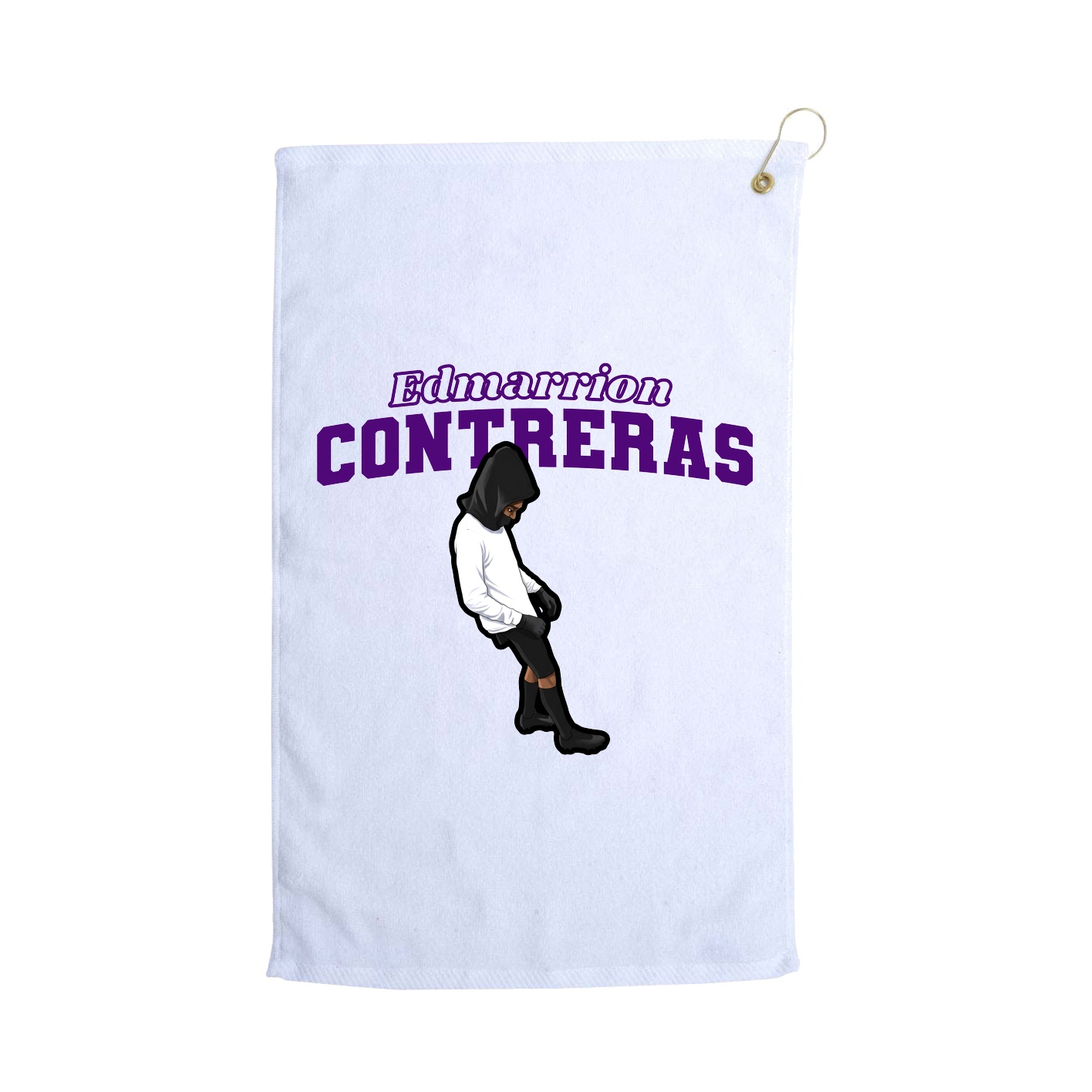 Golf Towel — Name Arch in White