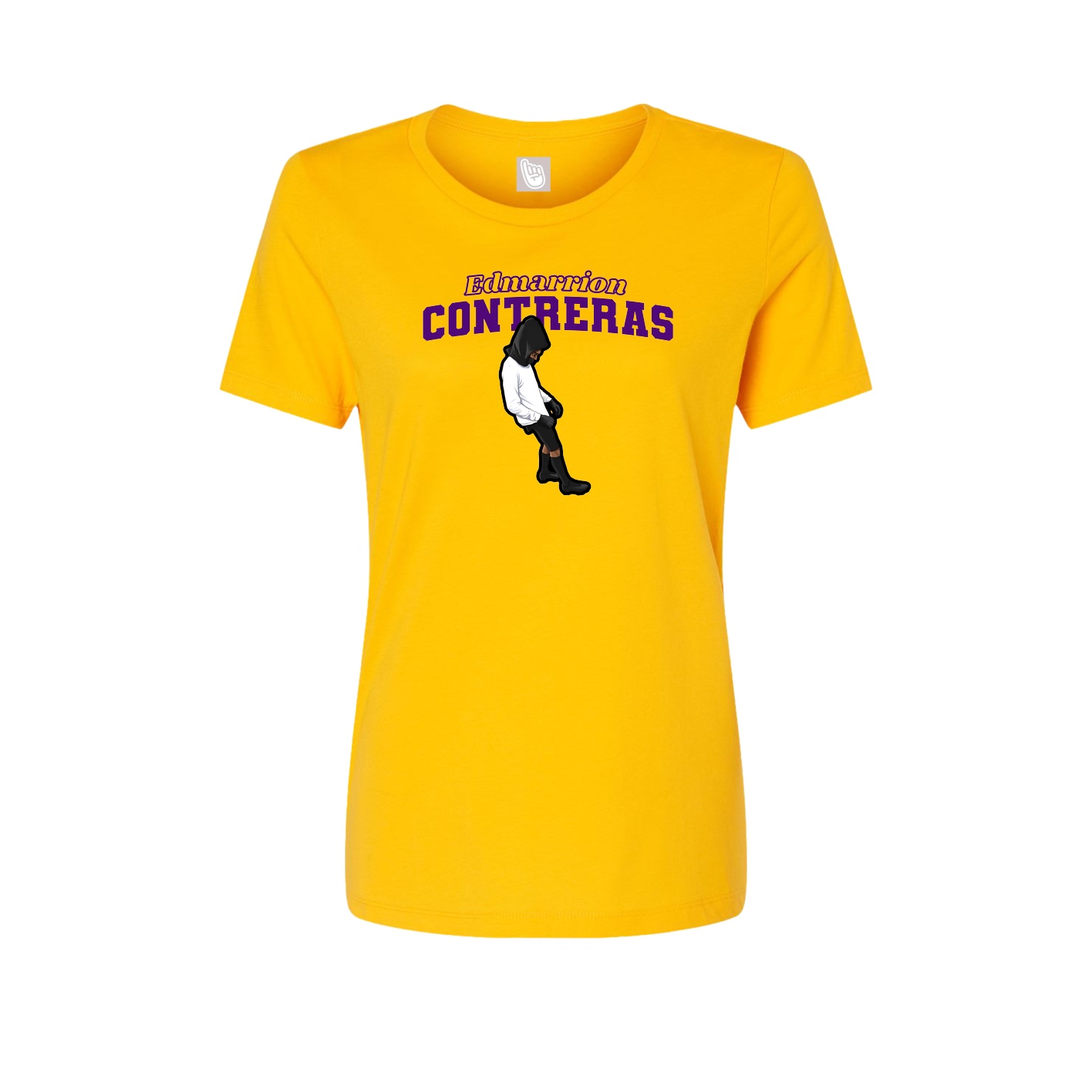 Fitted Women's Tee — Name Arch in Gold