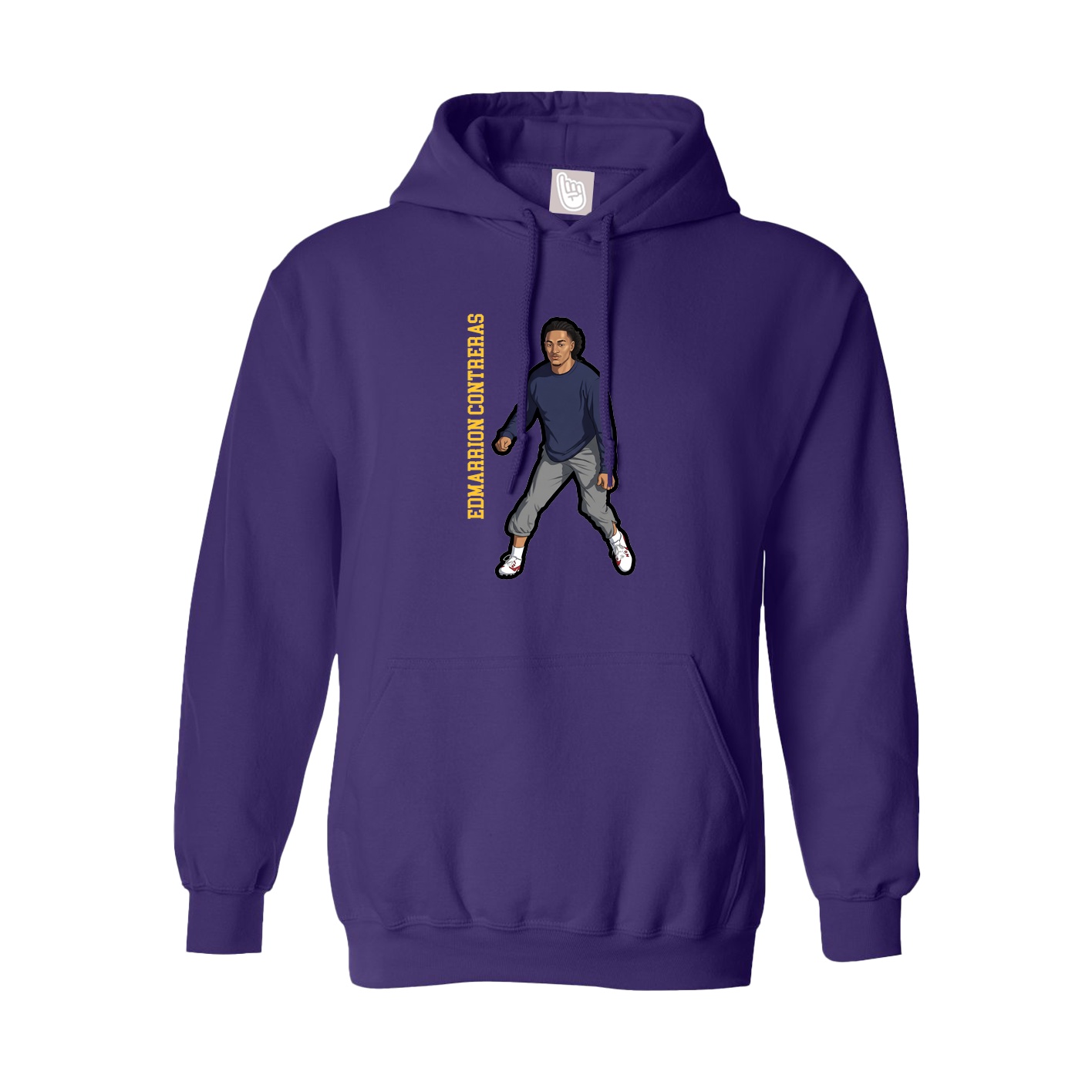 Hoodie — Name Vertical in Purple